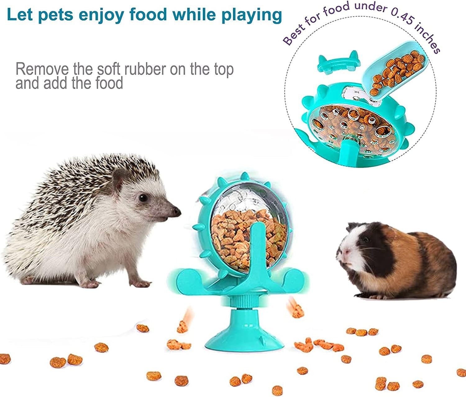 Small Animal Treat Ball Toy, 360° Rotating Hedgehog Toys with Suction Cup, Hedgehog Enrichment Toys, Hedgehog Supplies, Hedgehog Cage Toys, Rat Enrichment Toys, Hamster Toys - Image 4