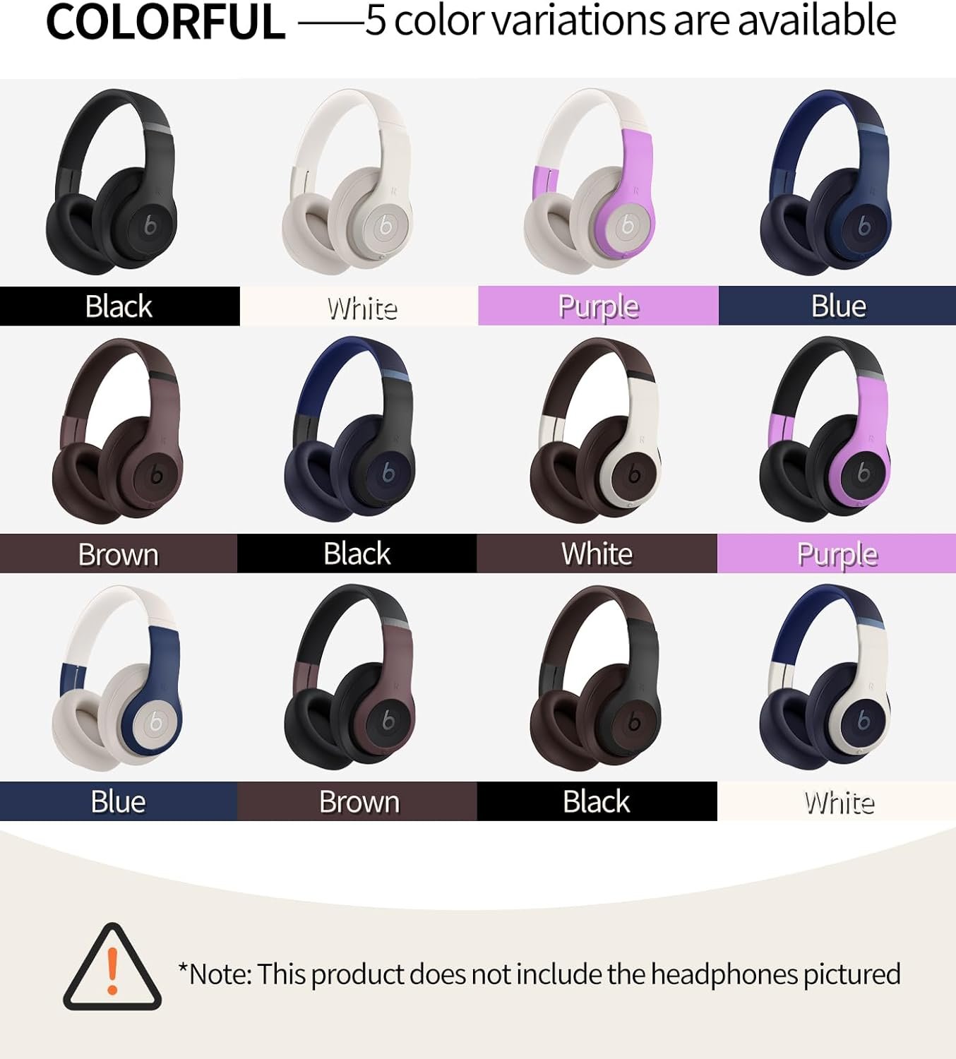 Silicone Case Cover for Beats Studio Pro, Durable Outer Earphone Panel Accessories Cover ONLY Compatible with Beats Studio Pro Wireless Bluetooth Noise Cancelling Headphones-Black - Image 8