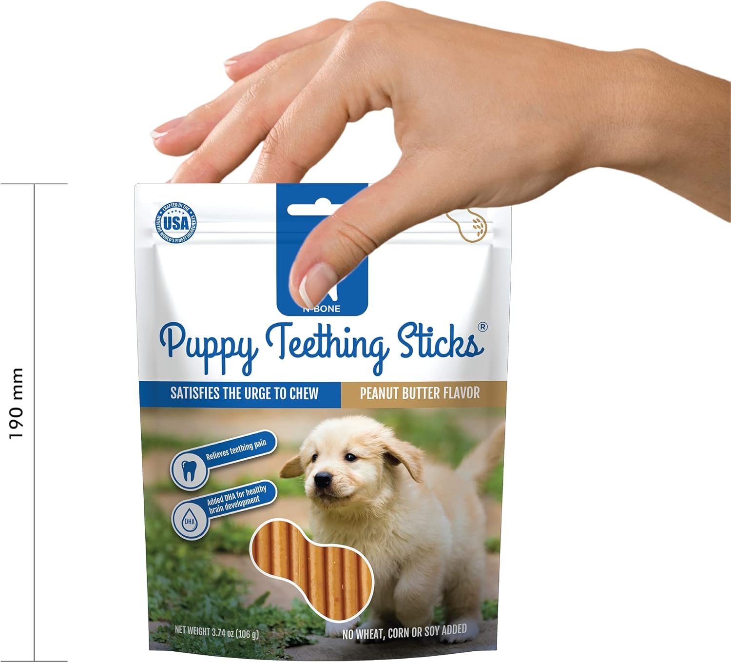 N-Bone Puppy Teething Sticks Peanut Butter Flavor, 3.74-oz Bag - Image 6