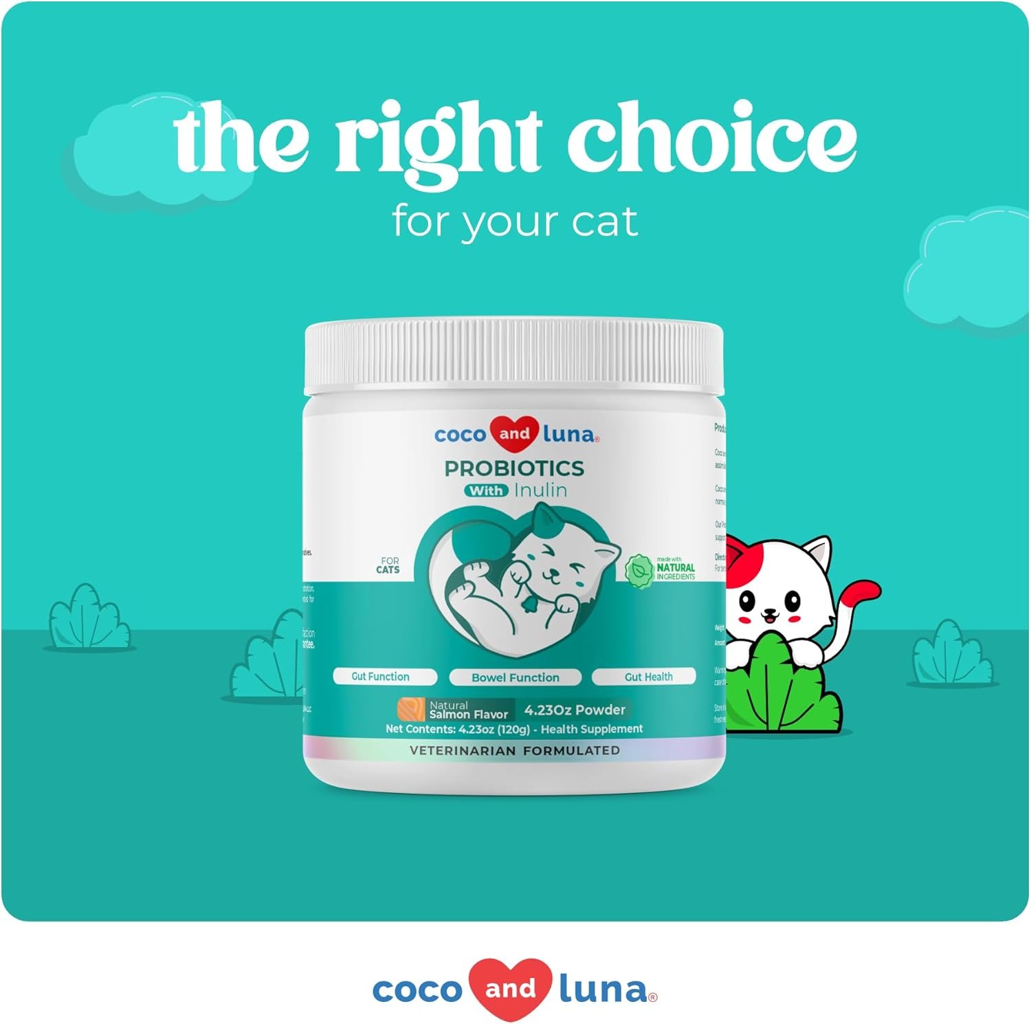 Probiotics for Cats – 4.23oz/120g Powder - Cat Probiotics and Digestive Enzymes, Cat Probiotics Powder, Promotes Healthy Stomach and Digestion (for Cats) - Image 7