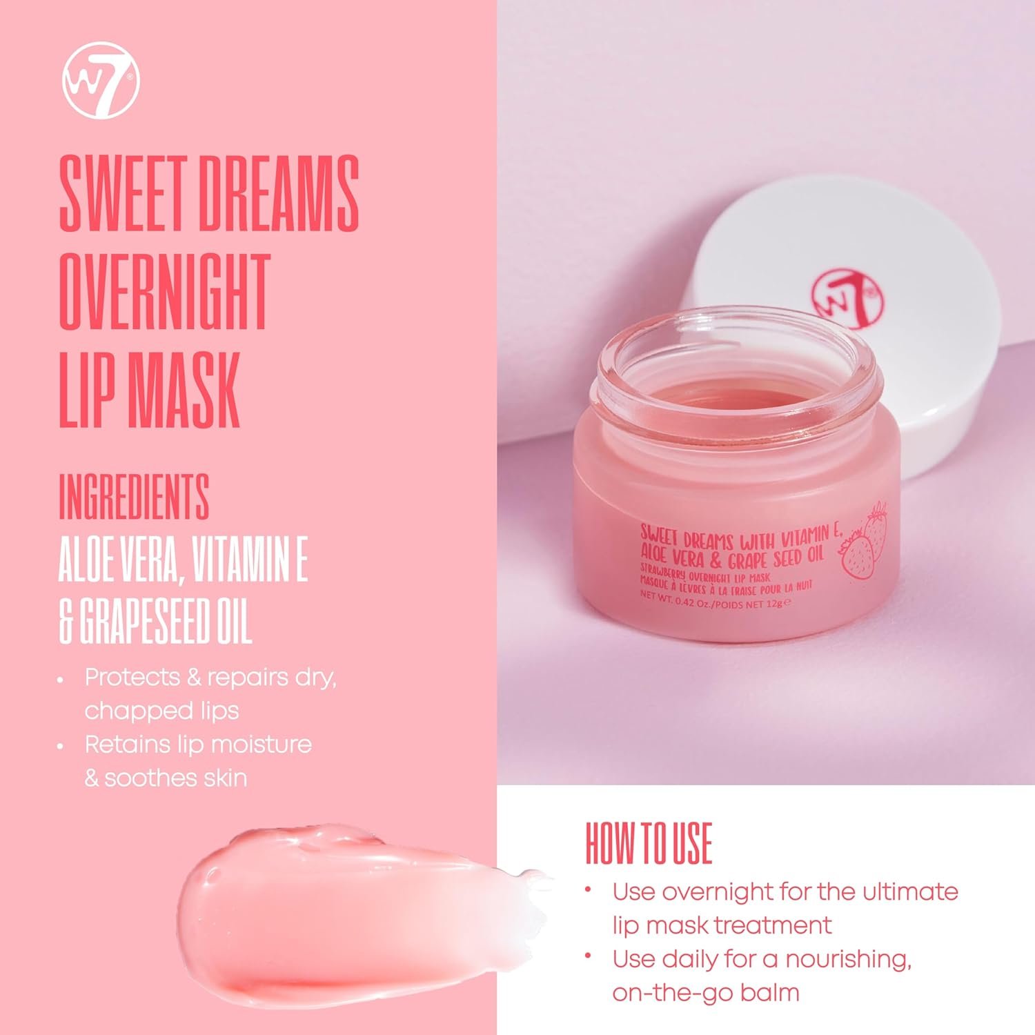 W7 Self-Care Skincare Set - 5 Step Daily Routine - Moisturizer, Serum, Toner, Cleanser & Lip Mask - Full Size Skin Care Kit for Natural, Beautiful Skin - Image 6