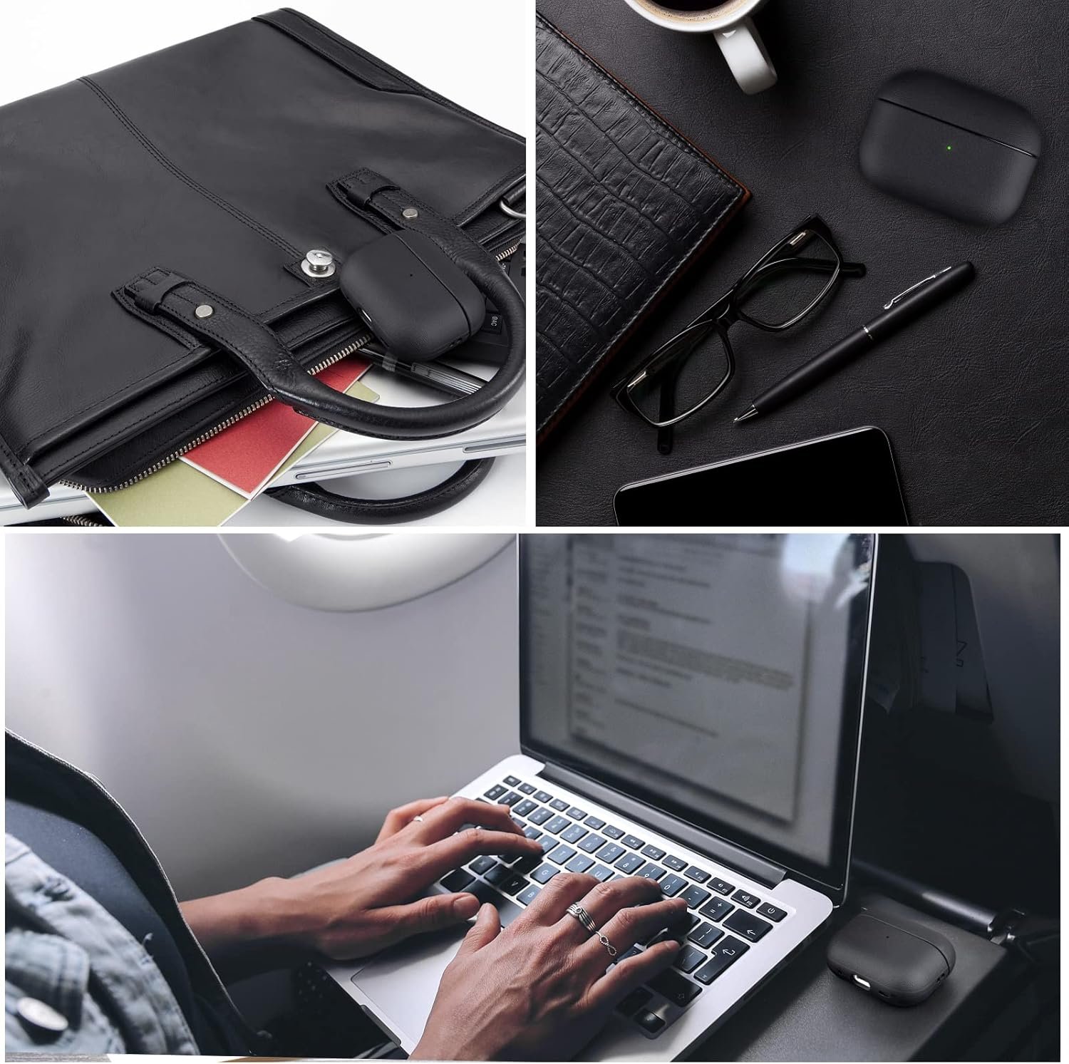 2022 Cover Compatible with Airpods Pro 2 Case, Leather Texture Full-Body Protective Case Compatible with Airpods Pro 2,Wireless Charging and Front LED Visible - Image 8