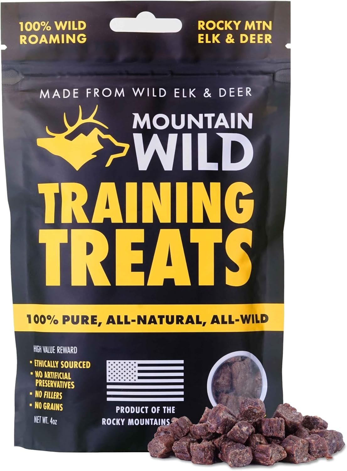 Training Treat Nibs for Dogs, Elk & Deer Protein, Rewards for Effective Dog Training, All Natural, No Fillers, No Artificial Preservatives, Dog Training Treats (4 Ounce, 1, Count) - Image 2