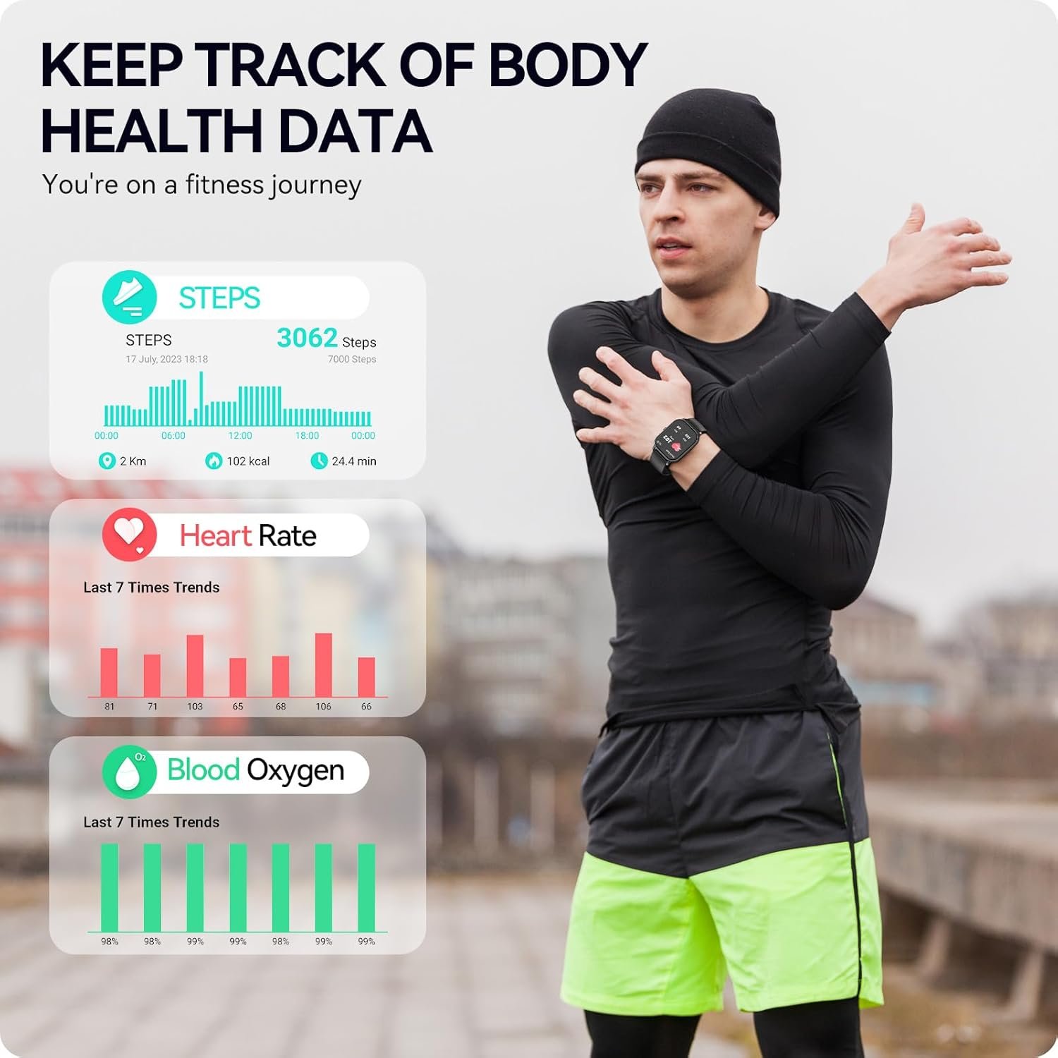 Smart Watches for Men Women(Answer/Maker Calls), 100+ Sport Modes Fitness Tracker with IP68 Waterproof Heart Rate Sleep Monitor Activity Tracker and Smartwatch for Android iOS - Image 4