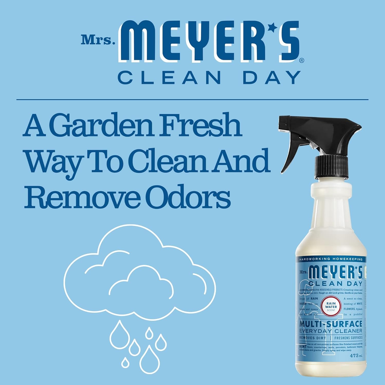 MRS. MEYER'S CLEAN DAY All-Purpose Cleaner Spray, Rain Water, 16 fl. oz - Pack of 3 - Image 7