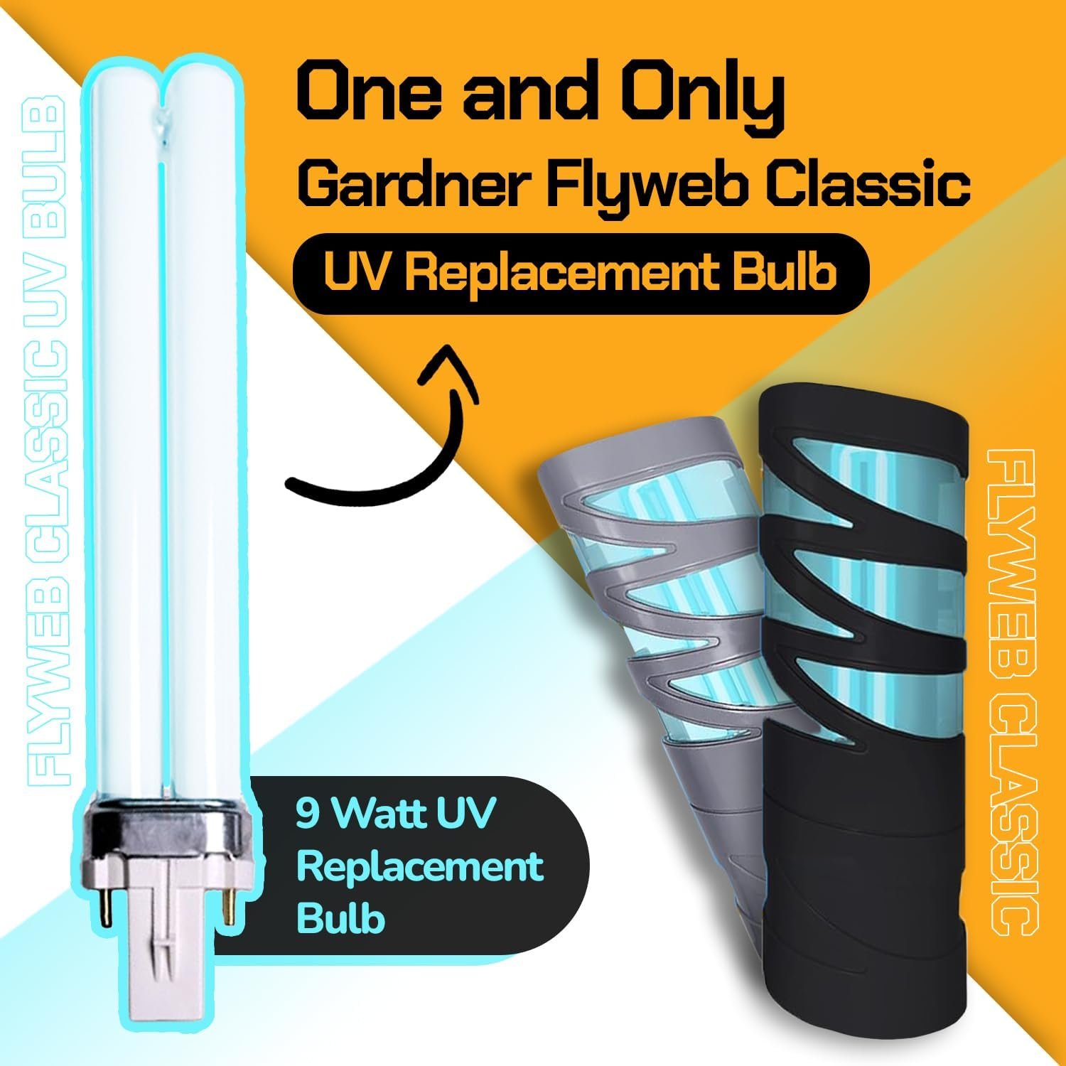 Gardner EL-22 FlyWeb Classic Fly Light Replacement Bulb, Fly Light for Indoors, Fly Web Light Lamp Replacement, UV Insect Light Traps, 9 Watt - Non-Zapper Insect Solution - Image 3