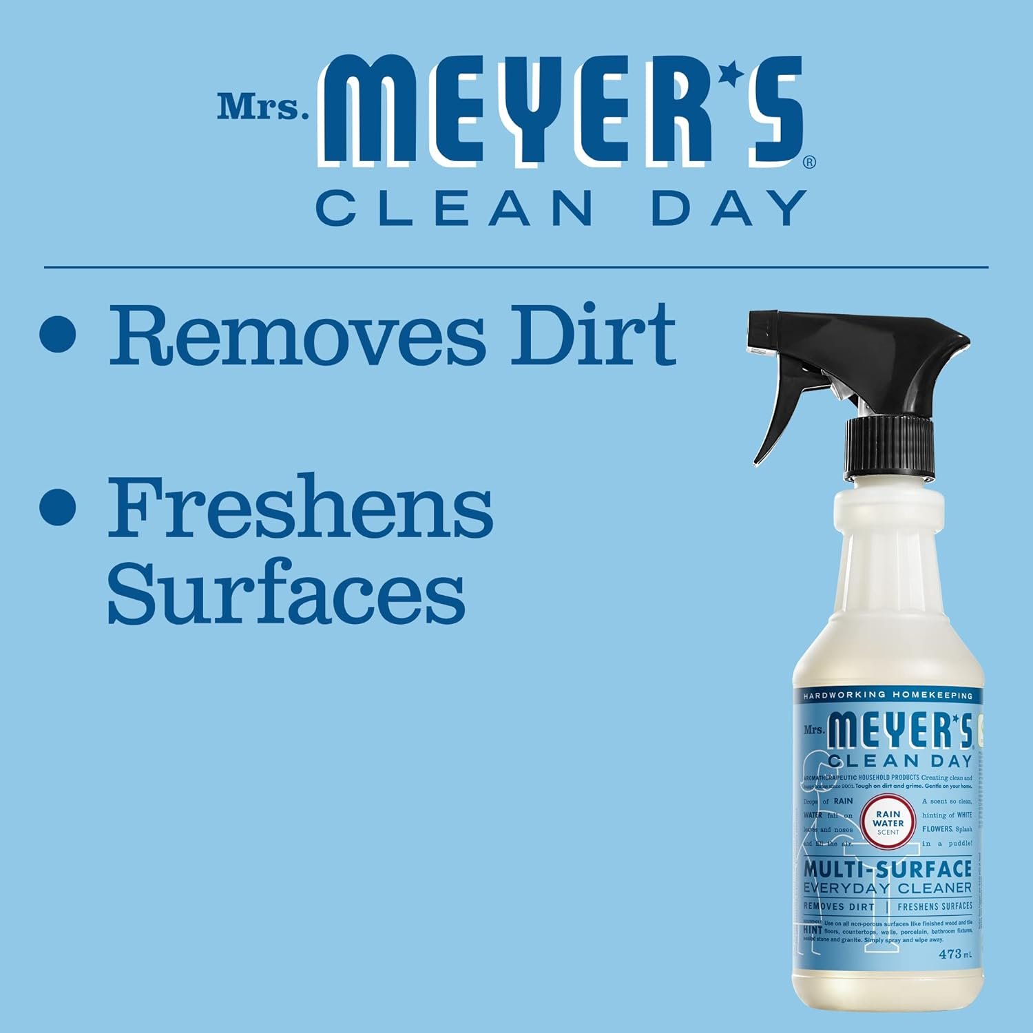 MRS. MEYER'S CLEAN DAY All-Purpose Cleaner Spray, Rain Water, 16 fl. oz - Pack of 3 - Image 4