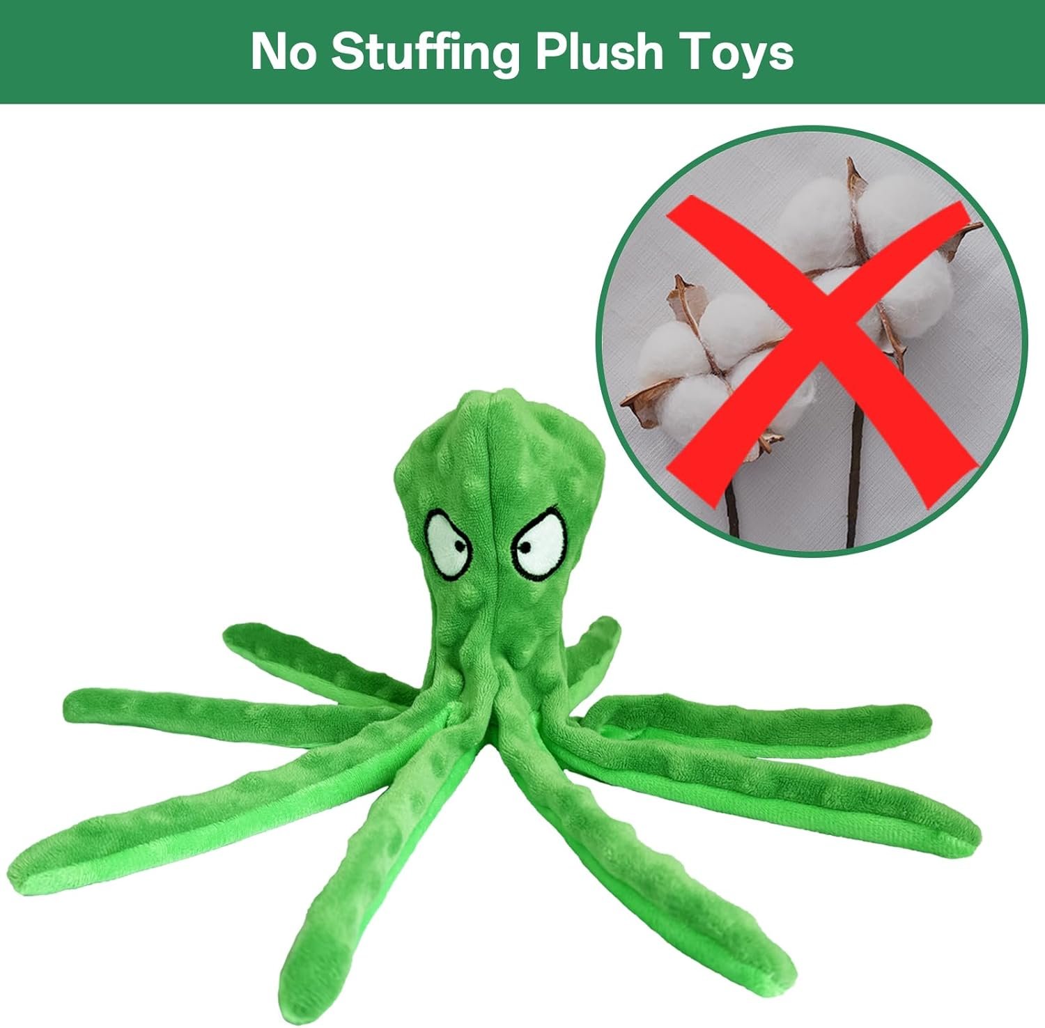 Octopus Dog Toy, Squeaky Dog Toys to Keep Them Busy, Dog Toys No Stuffing, Crinkle Dog Toys for Small Medium Large Dogs - Image 4