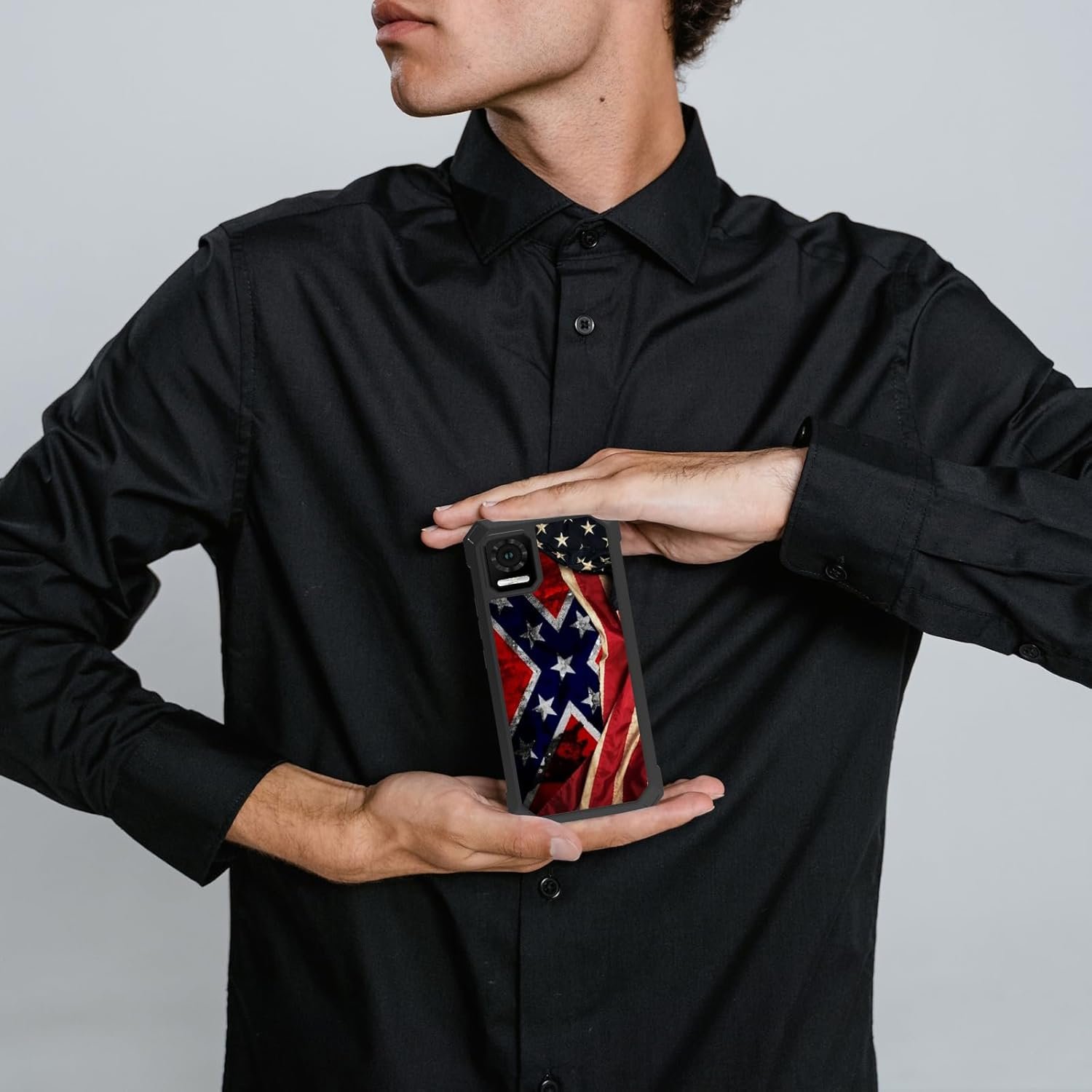 for ATT Vista Phone Case with Tempered Glass Screen Protector Dual Layer Structure Protection Shockproof Corner TPU Bumper Cover for AT&T Vista 2023 Phone Case,Retro Cool America Flag - Image 8