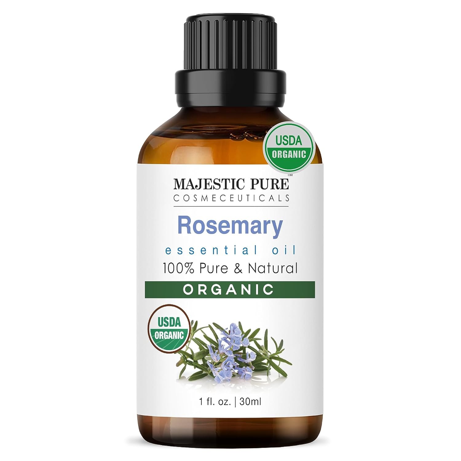 Majestic Pure Organic Rosemary Essential Oil - 100% Pure & Premium Rosemary Oil for Hair Growth, Skin, Face, Aromatherapy & Diffuser - 1 fl oz | Perfect Organic Rosemary Oil for Hair Growth - Image 2