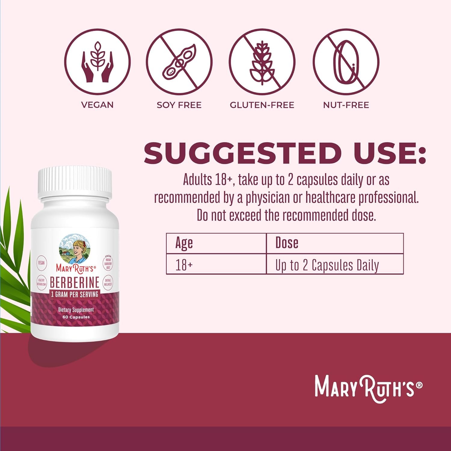 Berberine Supplement by MaryRuth's | Berberine 1000 mg Per Serving | 1 g Berberine | Healthy Metabolism with Diet and Exercise | Overall Health | Vegan Capsules | 30 Serving - Image 4