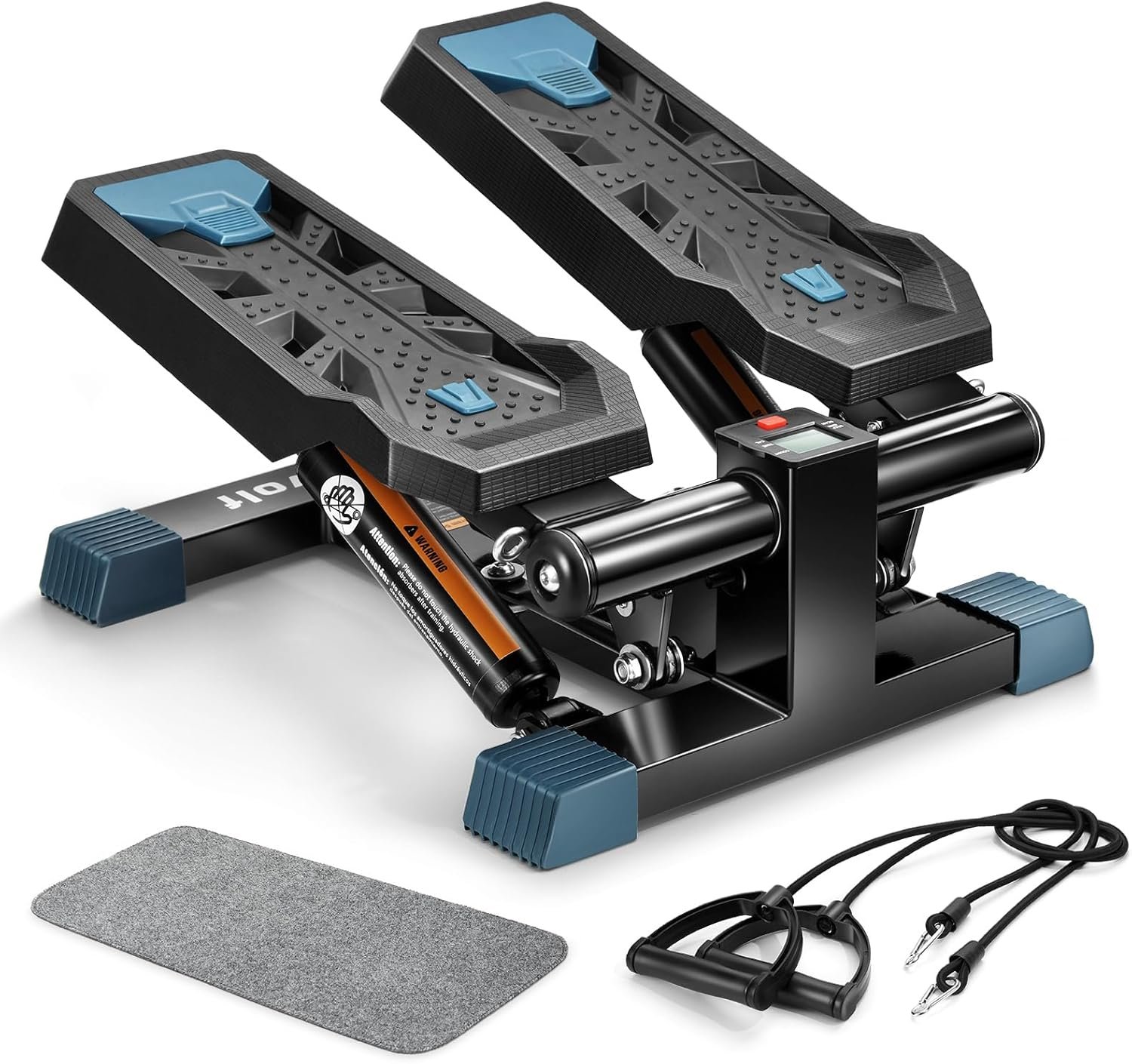 Steppers for Exercise at Home, Mini Stepper with Resistance Bands, Stair Stepper Machine with Max 350LBS Loading Capacity, Portable Home Exercise Equipment for Full Body Workout - Image 2