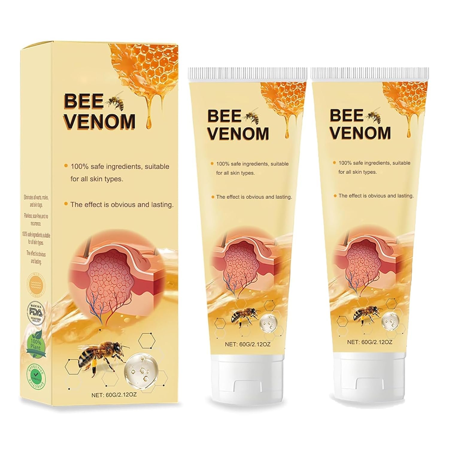 2Pcs Bee Venom Treatment Cream,2024 Professional Bee Venom Repair Cream,Bee Venom Cream Hydrating Moisturizing Treatment Cream for Men&Women - Image 2