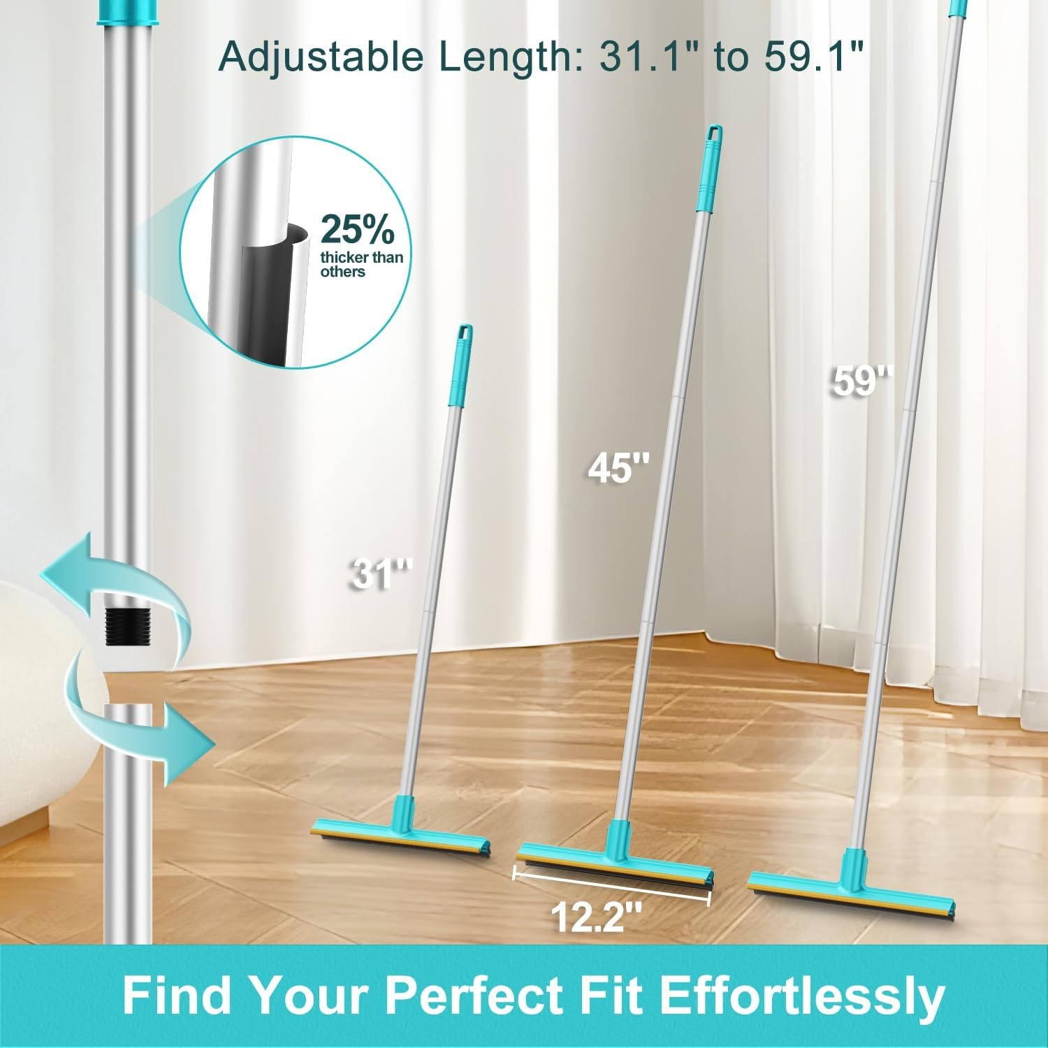 Carpet Rake for Pet Hair Removal (3 Pack), Dog Cat Fur Remover Rubber Broom, Lint Shaver Cleaner Tools Pro, Long Handle Carpet Scraper Brush for Carpet, Rug, Car Mat, Couch, Pet Bed, Furniture - Image 5