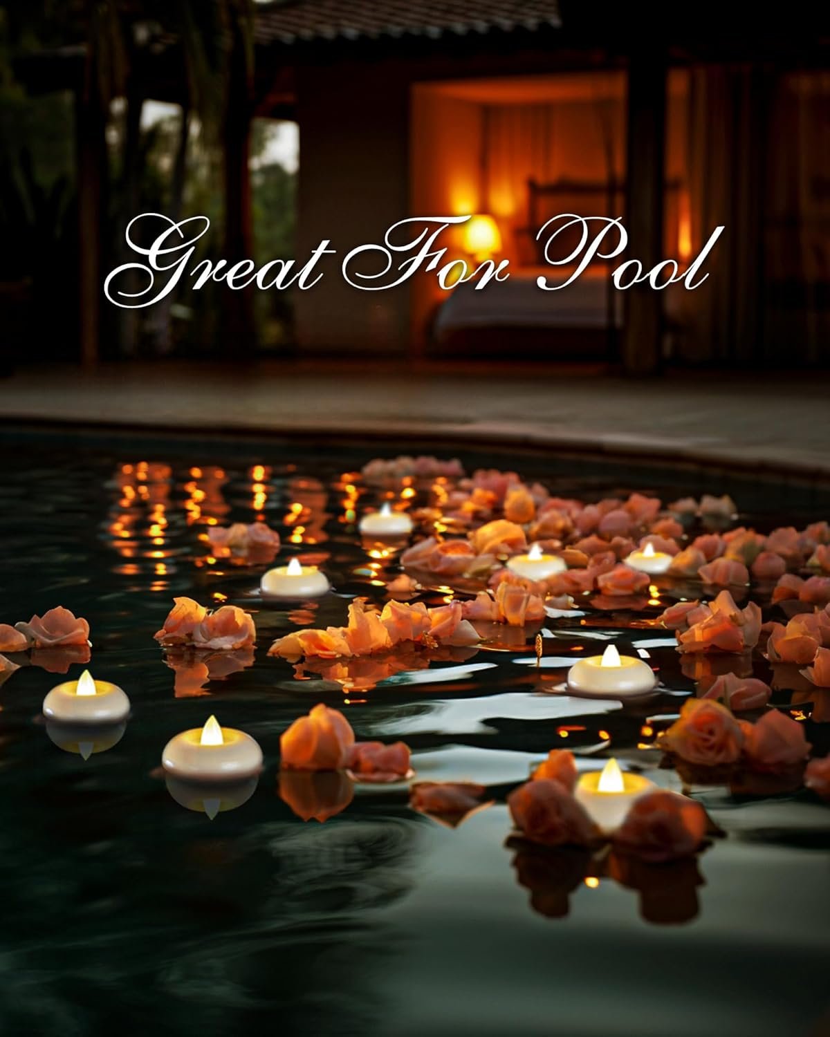 Homemory 24Pack 2” Flameless Led Floating Candles, 200 Hour Plastic Battery Operated Flickering Waterproof Tealights for Cylinder Vases, Centerpieces at Wedding, Party, Pool, Holiday (White Base) - Image 7