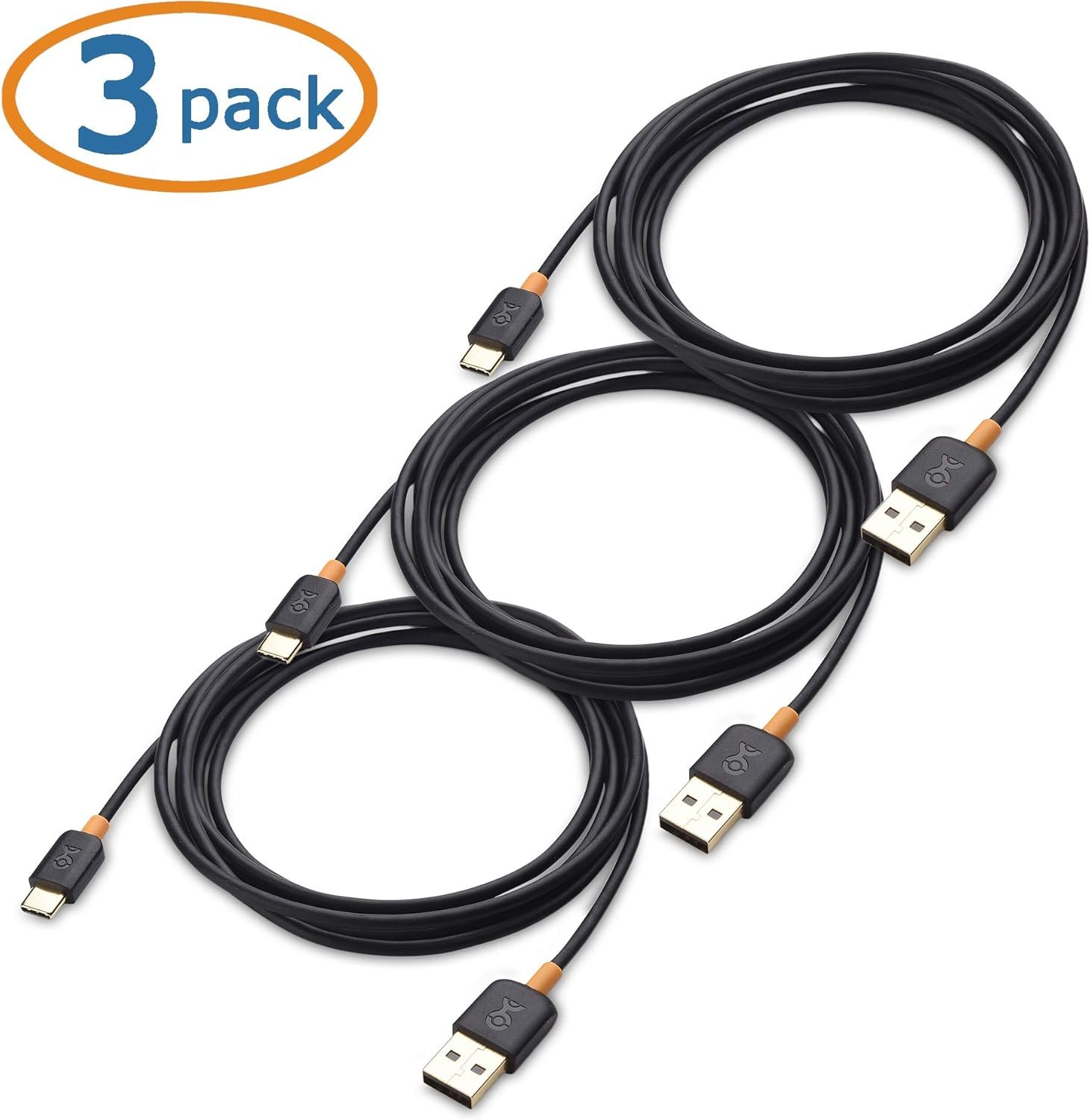 Cable Matters 3-Pack USB to USB C Charging Cable 6.6 ft with 3A Fast Charging in Black for iPhone 16/15, Samsung Galaxy S23 Ultra, S23, S22, Note 20, LG G8, Google Pixel 7a, iPad Pro, Nintendo Switch - Image 3