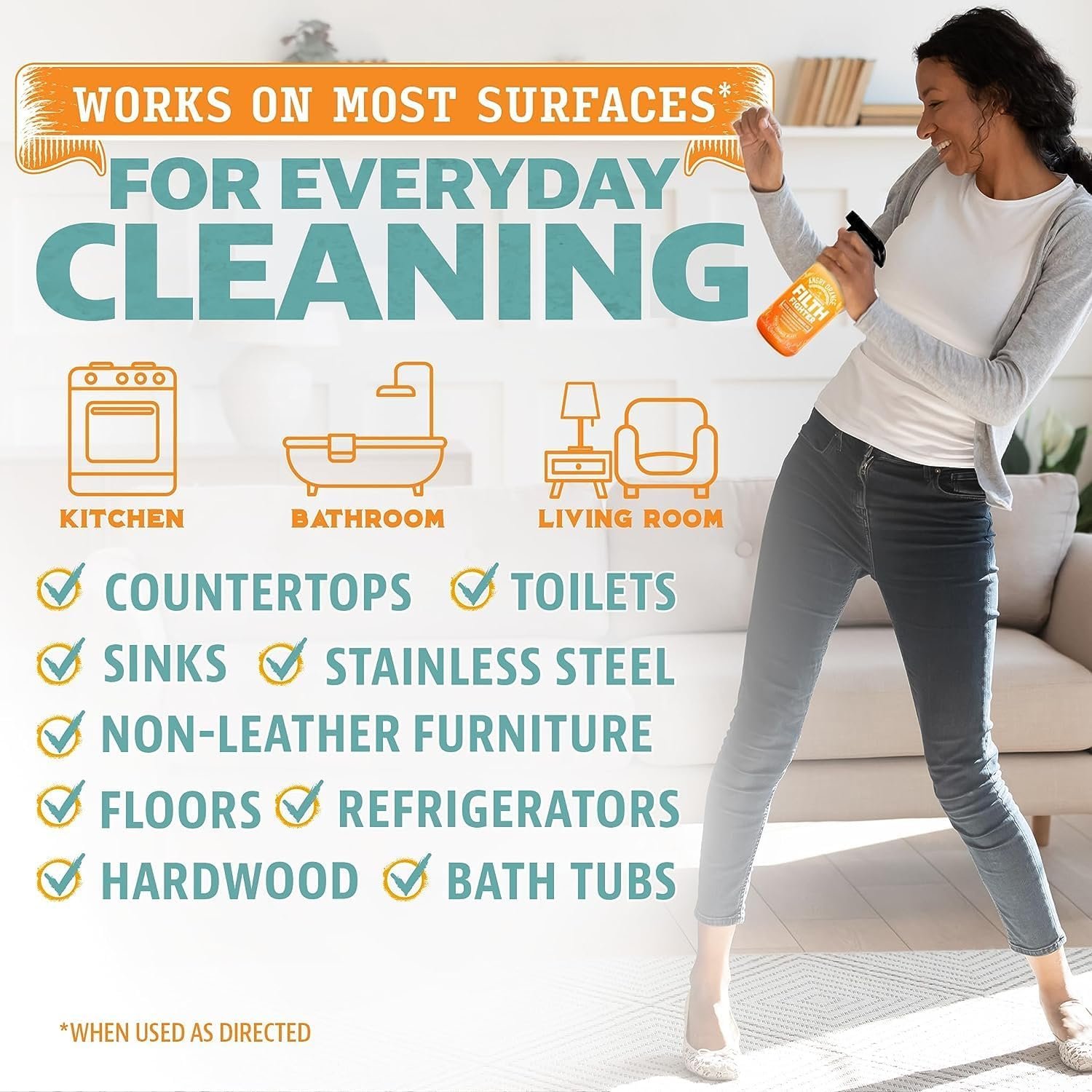 ANGRY ORANGE All-Purpose Cleaner Spray, Multipurpose for Kitchen and Bathroom, 24 Fl. Oz - Pack of 2 - Image 6