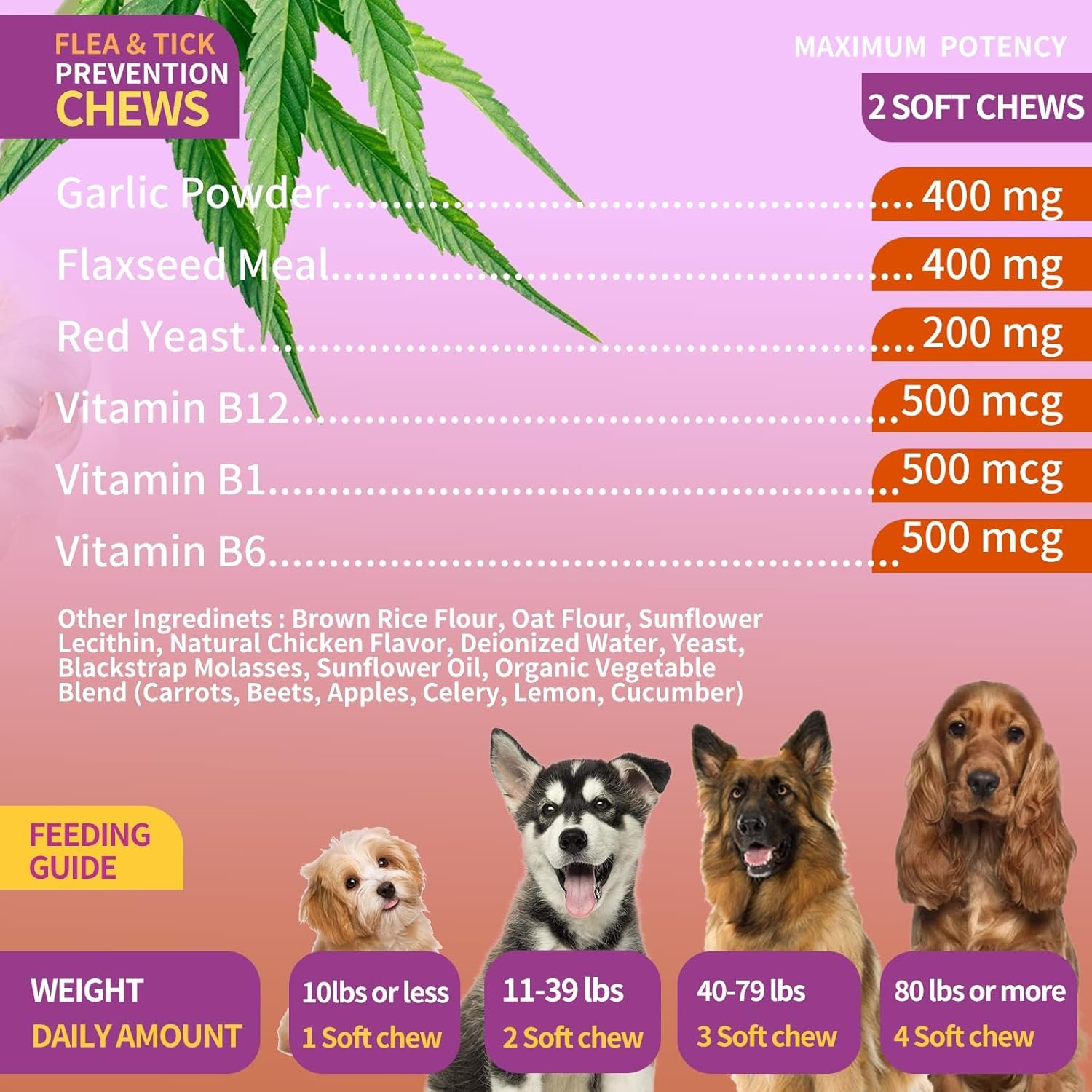 Flea and Tick Prevention for Dogs Chewables, Natural Dog Flea and Tick Control Supplement, Flea Treatment for Dogs, Oral Flea and Tick Chews Treats for All Breeds and Ages (Chicken, 120 Chews) - Image 8