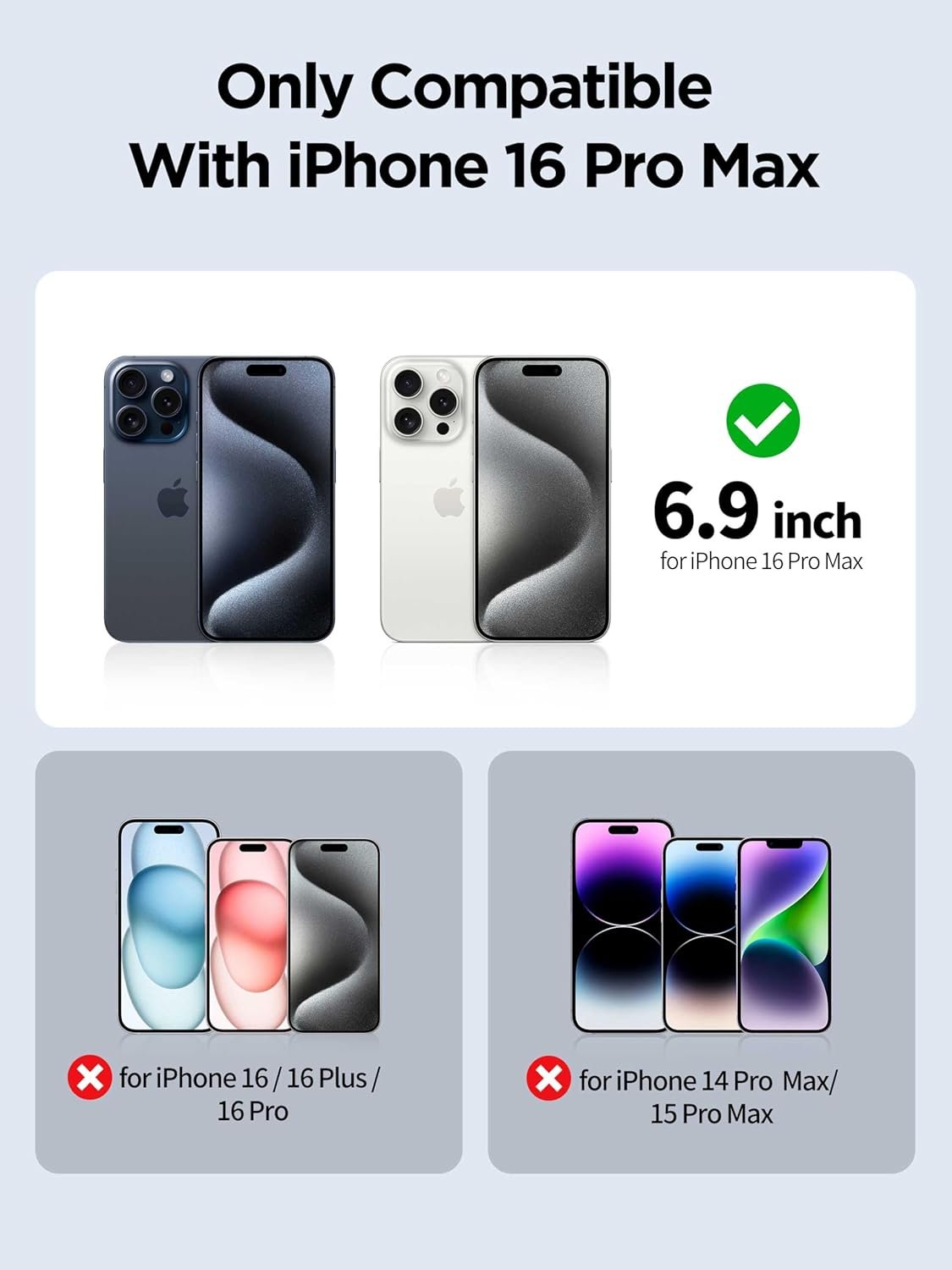 Compatible for iPhone 16 Pro Max Privacy Screen Protector Tempered Glass 6.9 Inch, Purple Gradient Anti Spy Anti Blue Light HD Easy Installation - Image 3