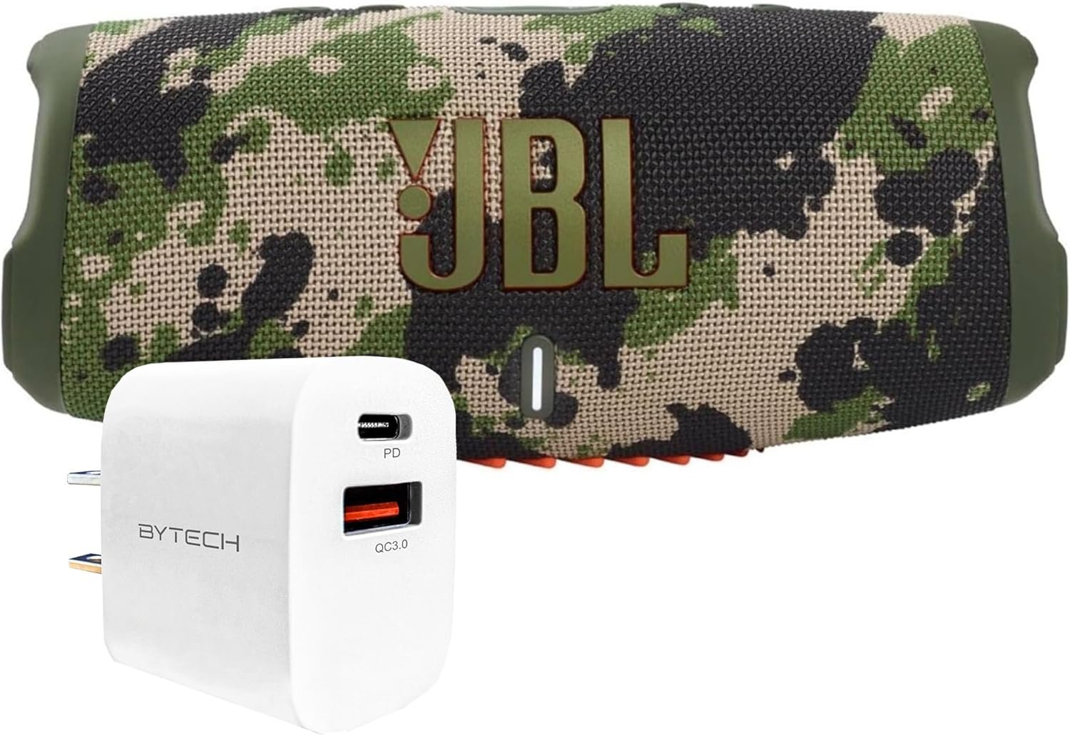 JBL Charge 5 (Squad) + Bundle with ByTech Universal 20W PD QC Wall Charger (White) - Image 2