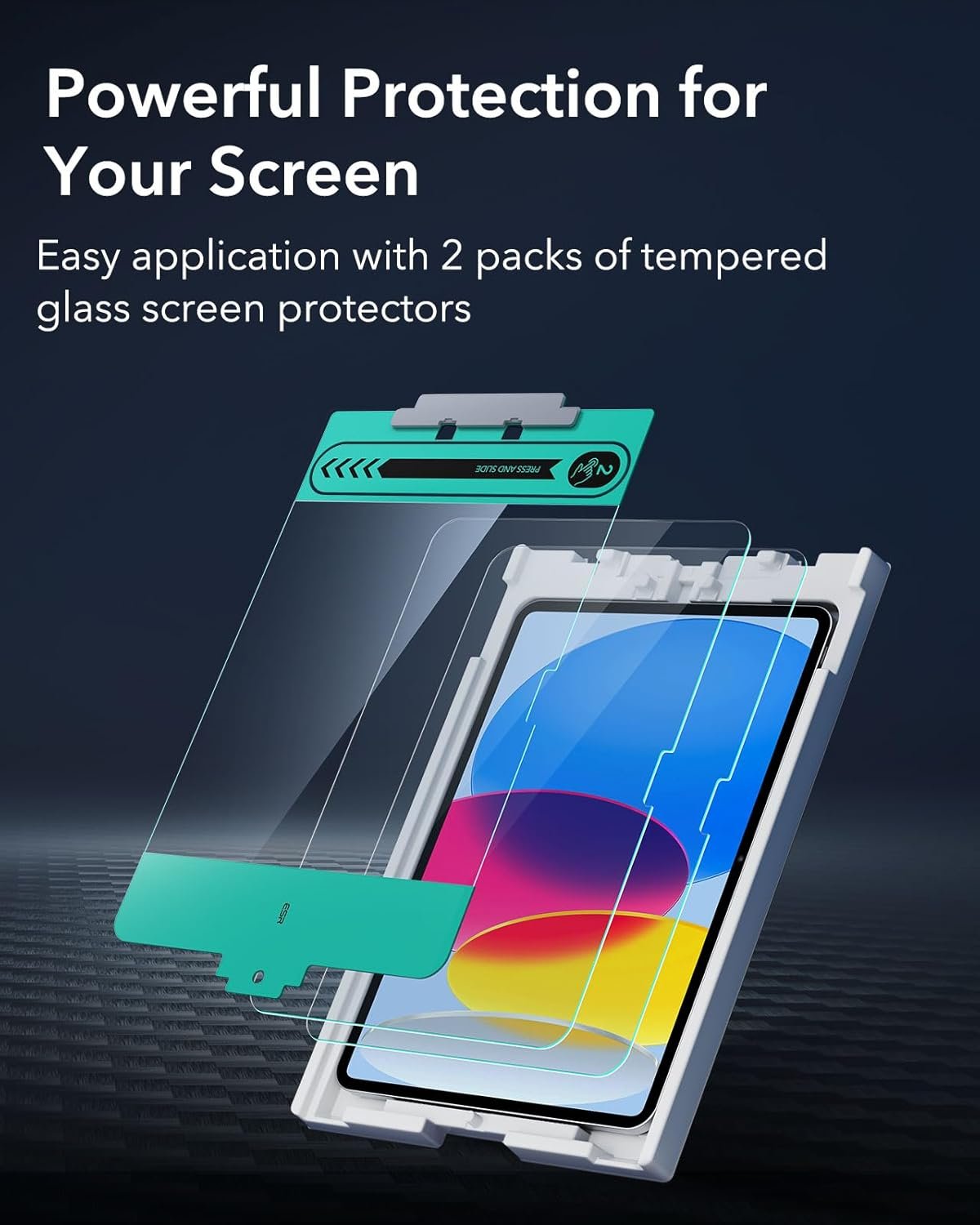 ESR 2 Pack Screen Protector for iPad 10th Generation 10.9 Inch (2022), Tempered Glass Film with Easy Application Tray, Scratch Resistant, Bubble Free, HD Clarity, Touch Sensitive - Image 4