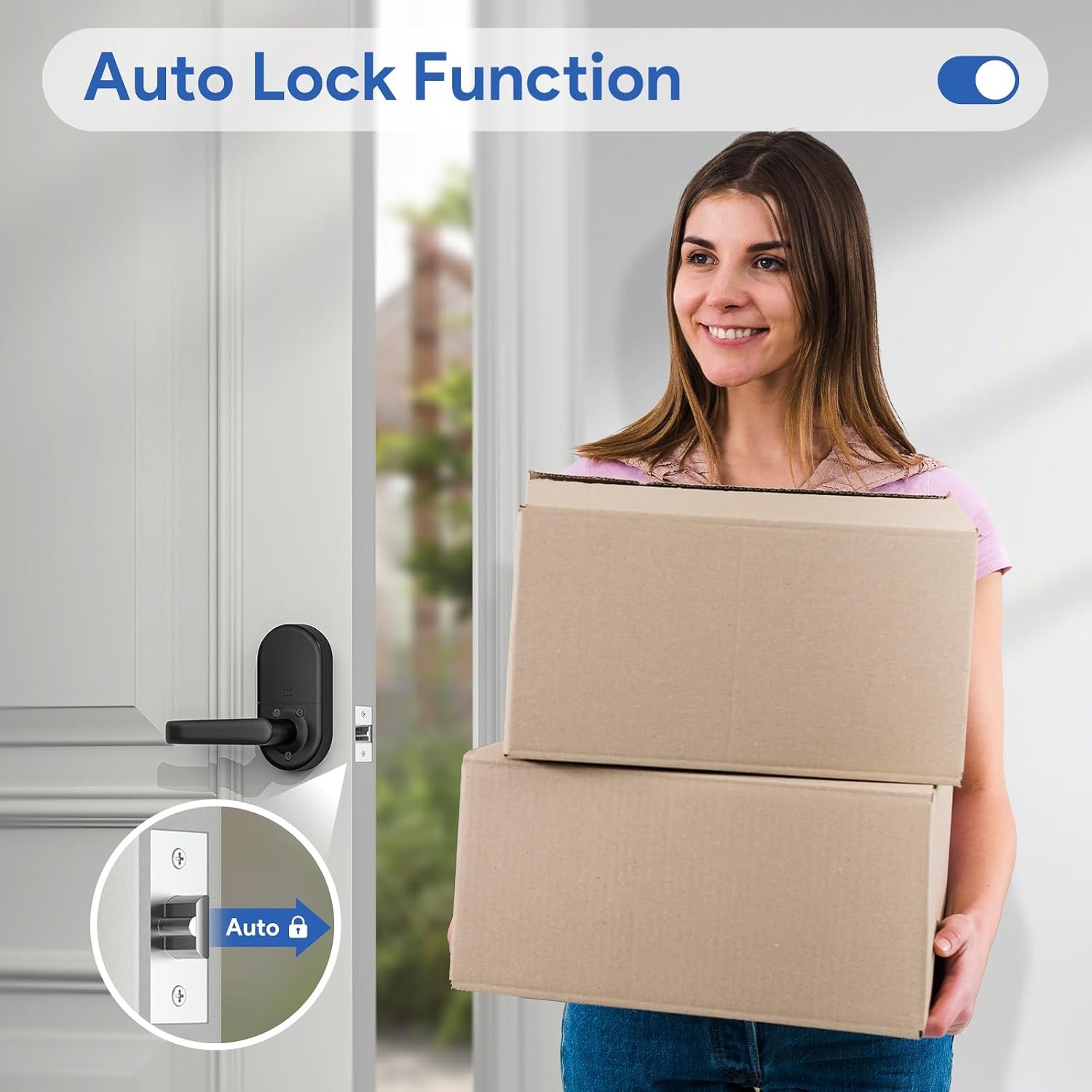 Smart Keypad Door Lock with Handle: Keyless Entry Door Lock for Front Door - Electronic Digital Door Lock- Code Door Lock - Easy Installation - Image 8