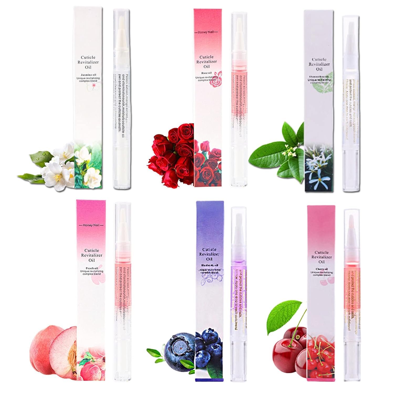 6Pcs Cuticle Oil for Nails, Cuticle Oil Pen Bulk, Moisturizing Cuticle Softner, Nail Growth Treatment, Cuticle Protectors, Nail Strengthener, Nail Care Set for Thin, Damaged, Cracked, Peeling Nails - Image 2