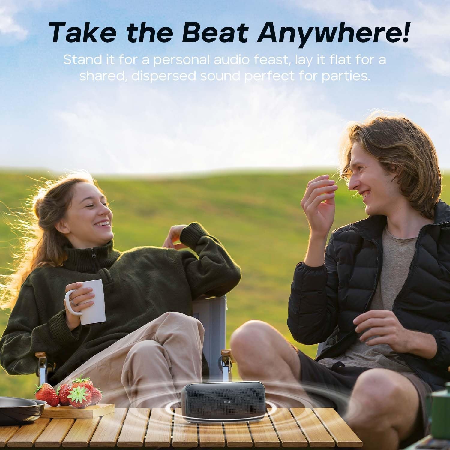 Tribit StormBox Flow Bluetooth Speaker, Portable Speaker with XBass, 30H Playtime Wireless Speaker, IP67 Waterproof, Bluetooth 5.3, TWS, Custom EQ, Type-C Speaker for Outdoor Travel Beach - Image 7