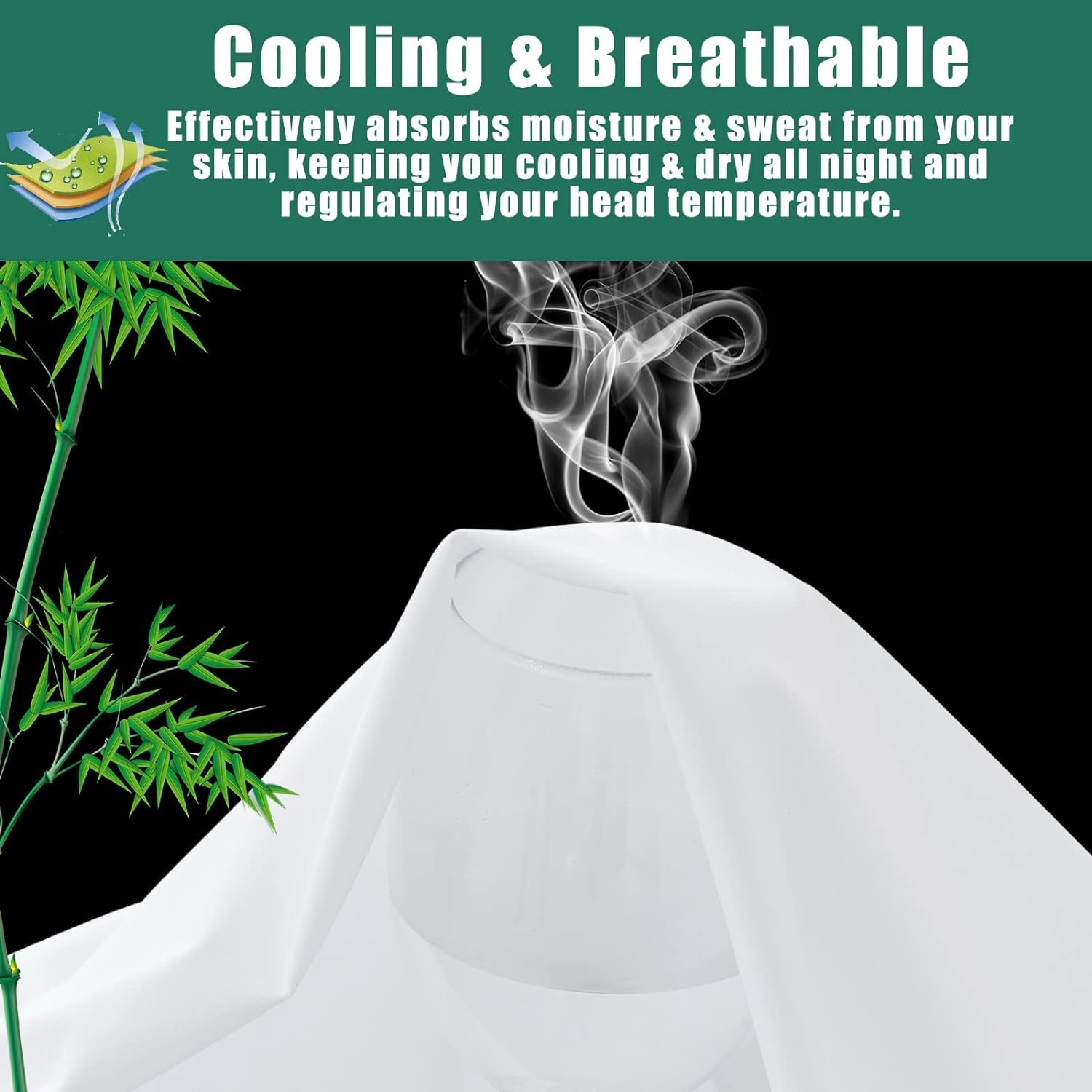 Body Cooling Pillow Cases Cover, Bamboo Rayon White Body Pillowcases with Zipper Closure, Cool and Breathable Pillow Case for Hot Sleepers and Night Sweats, 20x54 inches - Image 4