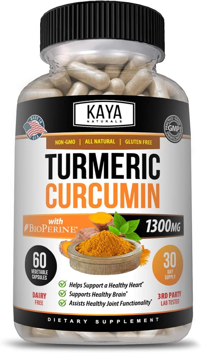 Kaya Naturals Turmeric Platinum, 60 Count Capsules, Bioperine, Premium Joint Support with 95% Standardized Curcuminoids - 60 Capsules - Image 2