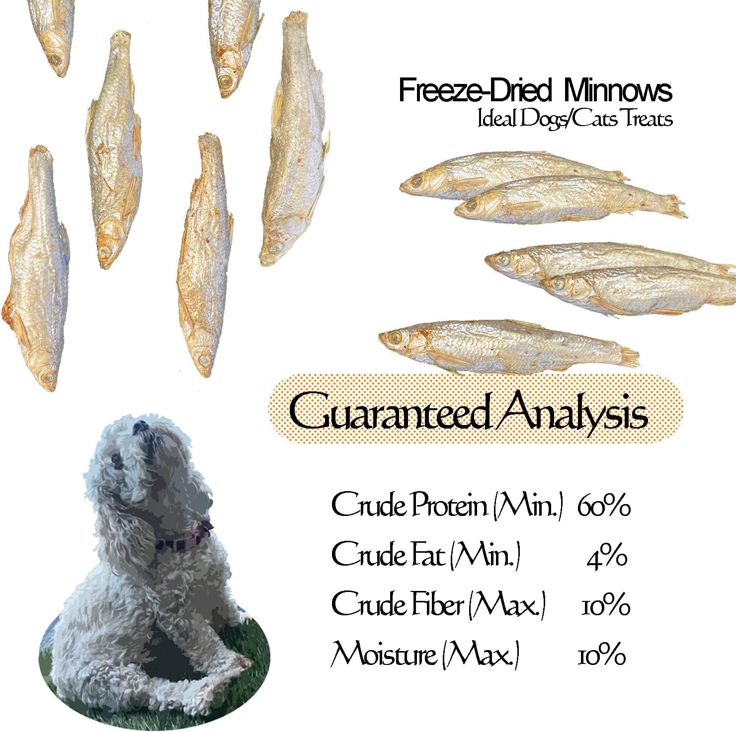 Amzey Minnows - 7 oz Freeze Dried - 100% Natural Premium Cat Treats - Minnows Treats - Freeze Dried Minnows for Cats & Dogs - Bulk Package Minnows (1.6 "to 2.8" Length Each) - Image 3