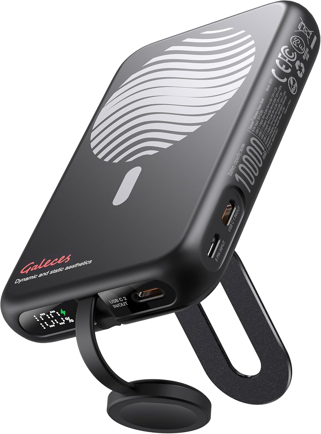 Magnetic Power Bank for iPhone Apple Watch Airpods iPad Series 10000mAh Wireless Portable Charger for Magsafe USB C in&Out Fast Charging PD 20W Battery Pack Gifts for Christmas (Black) - Image 2