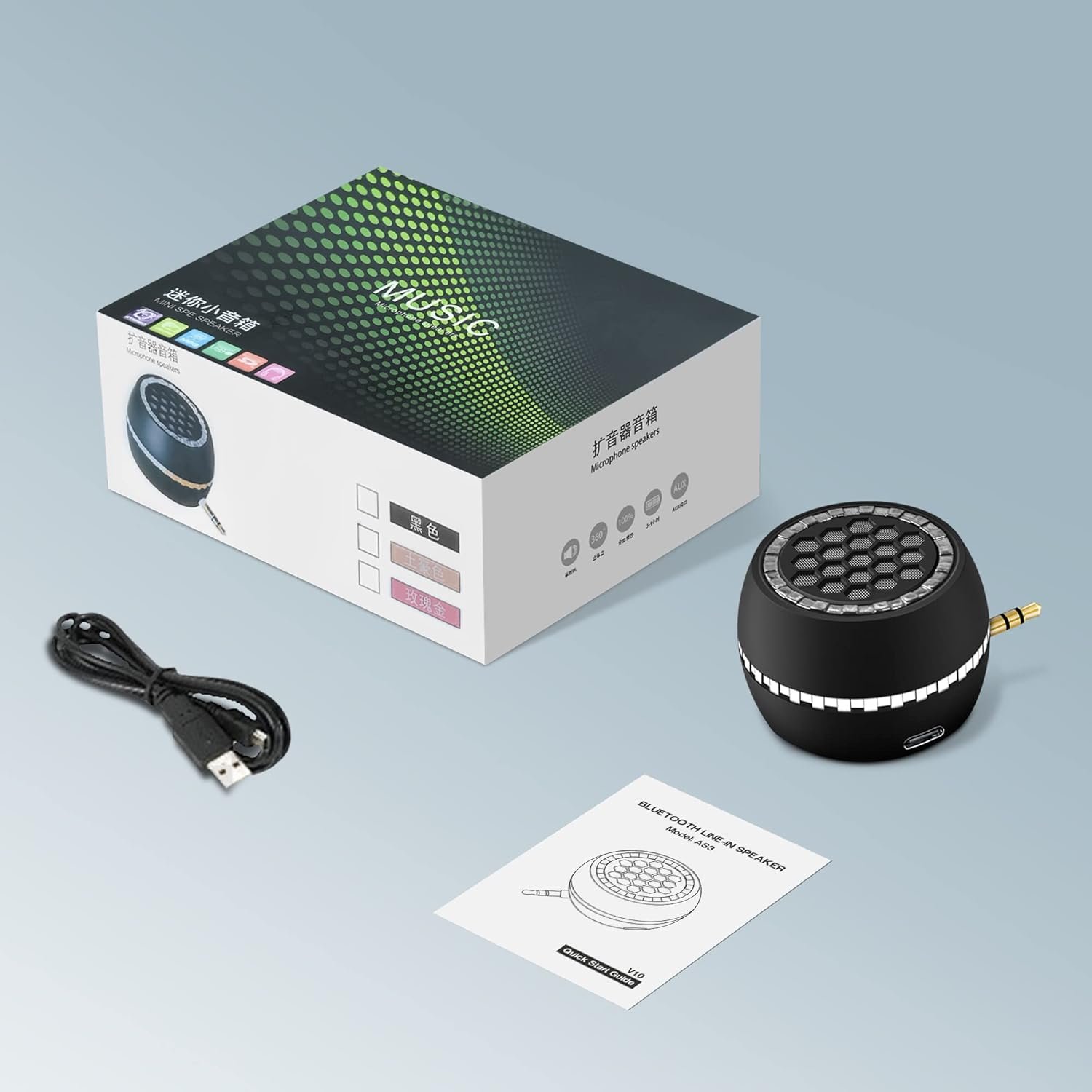 Mini Portable Speaker, 3W Mobile Phone Speaker Line-in Speaker with 3.5mm AUX Audio Interface for Smartphone/Tablet/Computer - Image 9