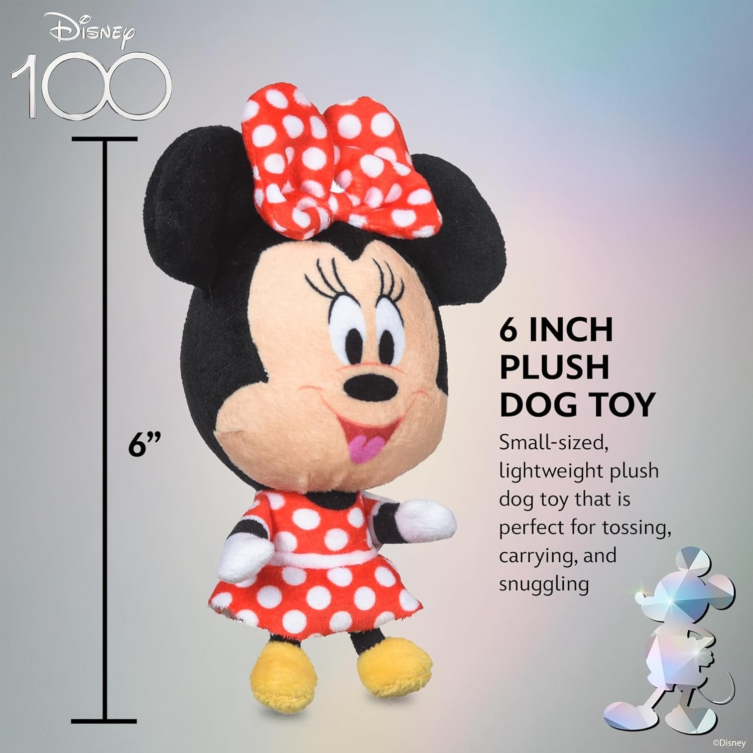 Minnie Mouse Plush Squeaky Dog Toy 6in | Disney Dog Toys | Plush Squeaker Toy for Dogs Inspired by Minnie Mouse, Disney Mickey and Friends - Image 6