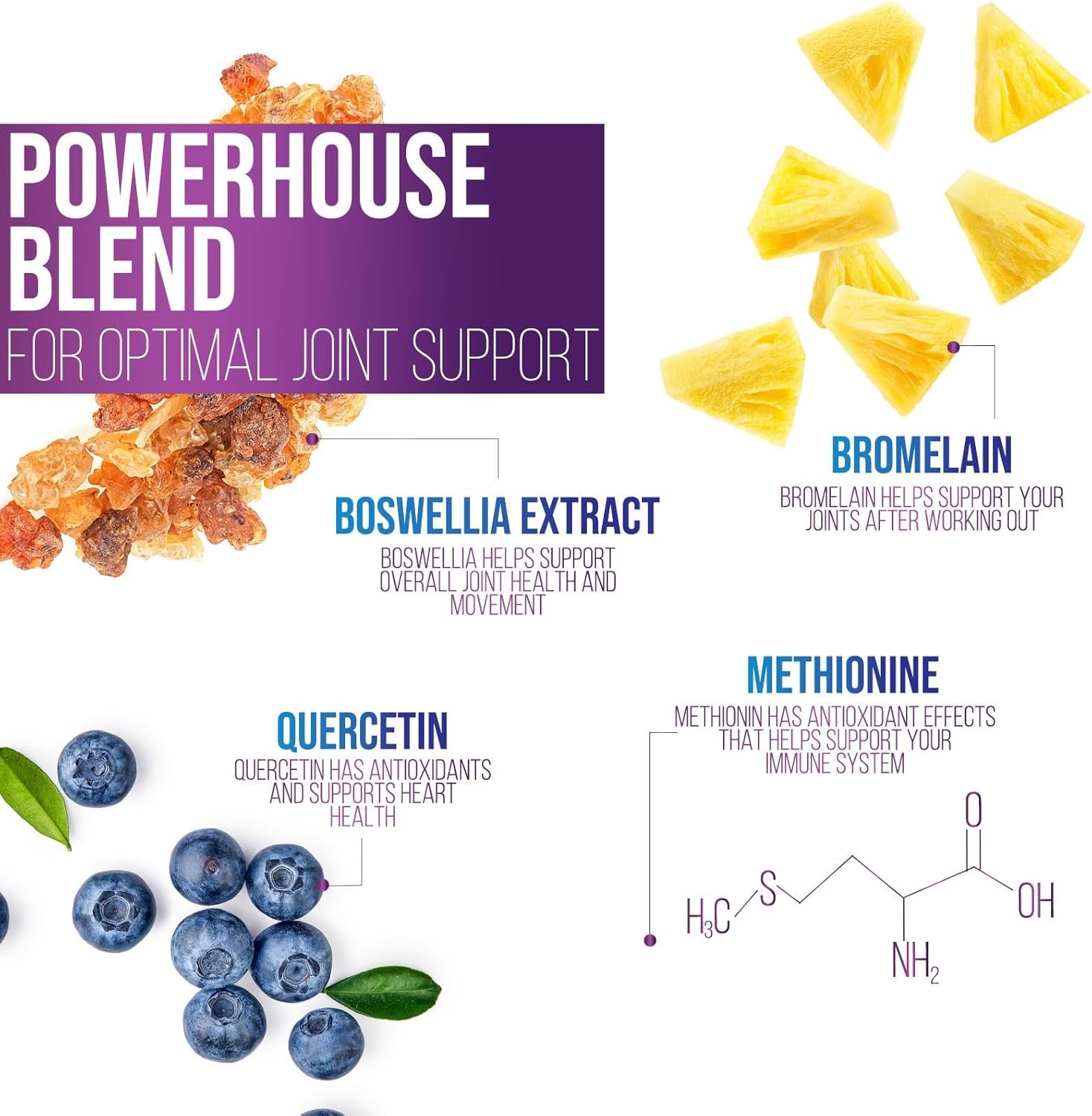 Glucosamine Chondroitin Supplements MSM Complex - Joint Support with Turmeric, Boswellia, Quercetin for Joints, Back, Hands, Bones, Knees & Mobility, Triple Strength Glucosamine Sulfate - 180 Capsules - Image 6