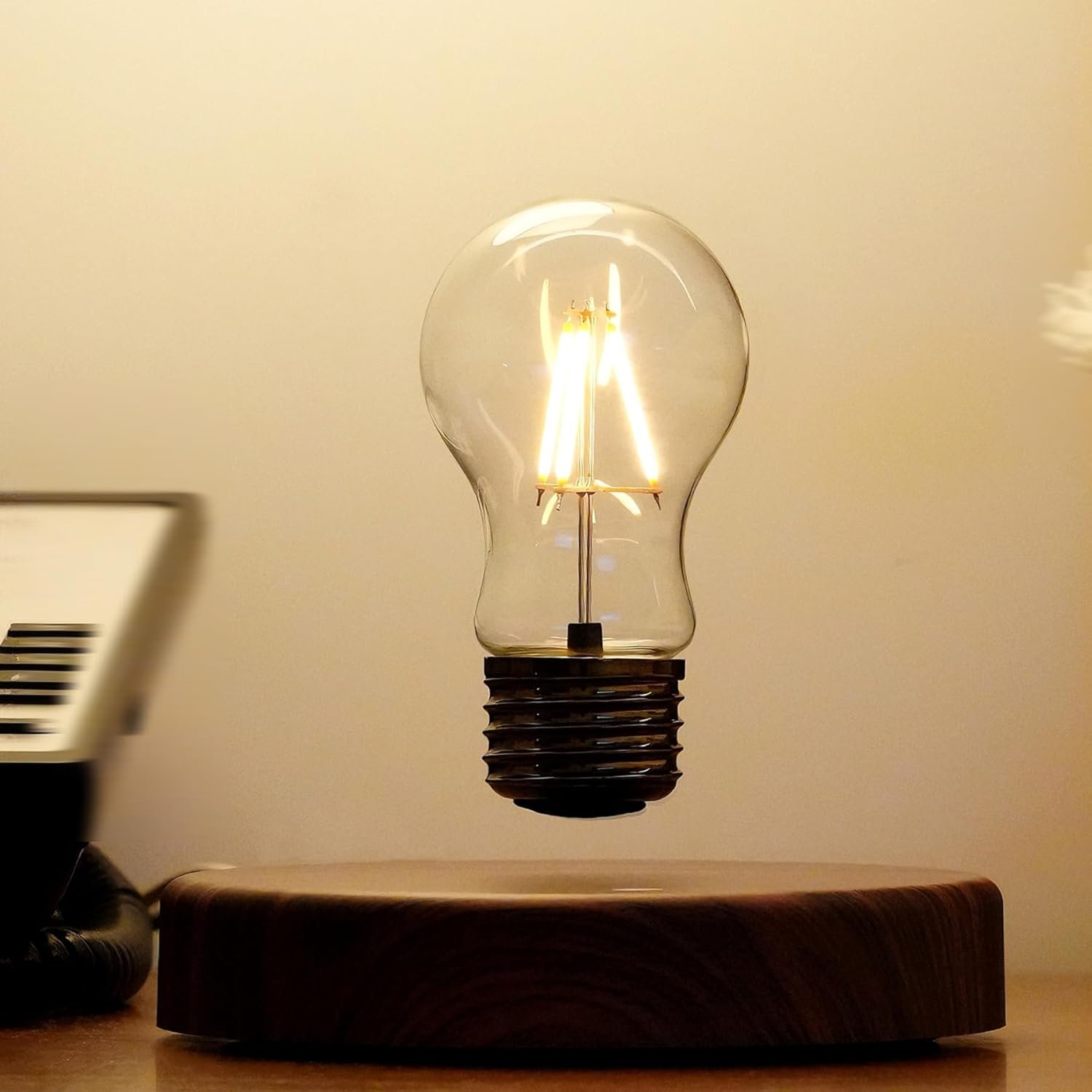 Floating Light Bulb, Magnetic Levitating LED Desk Lamp Table lamp Night Light, 360 Degree Automatic Rotating Light, Unique Gifts for Christmas Office Decor - Image 6