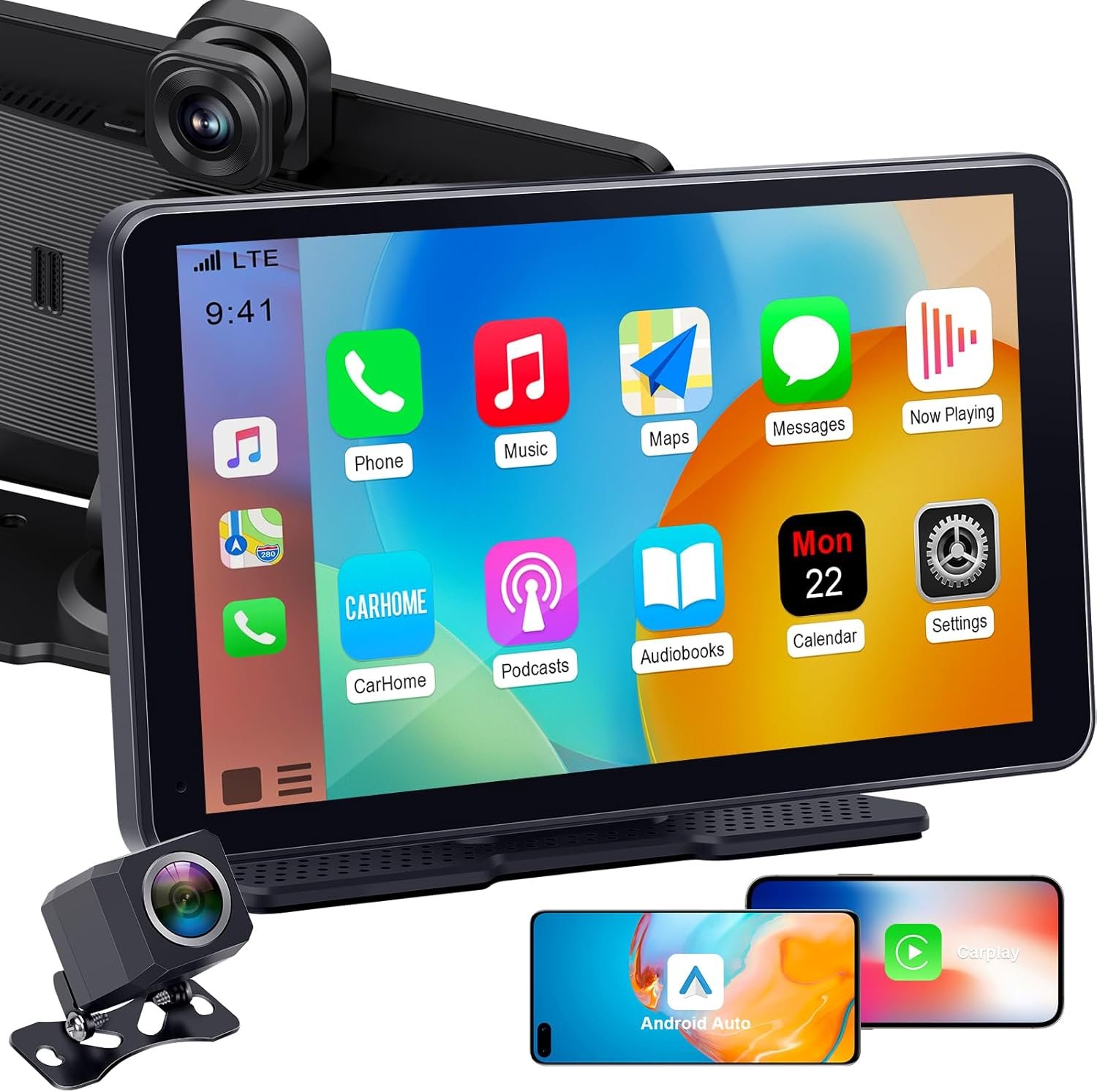 Car Screen Portable Carplay for Apple: 7 Inch Android Auto - Wireless Car Play with Backup Camera,2.5K Dash Cam,GPS Navigation,Car Audio Receivers Bluetooth,Mirror Link, Bluetooth,FM,Siri AMTIFO A28 - Image 2