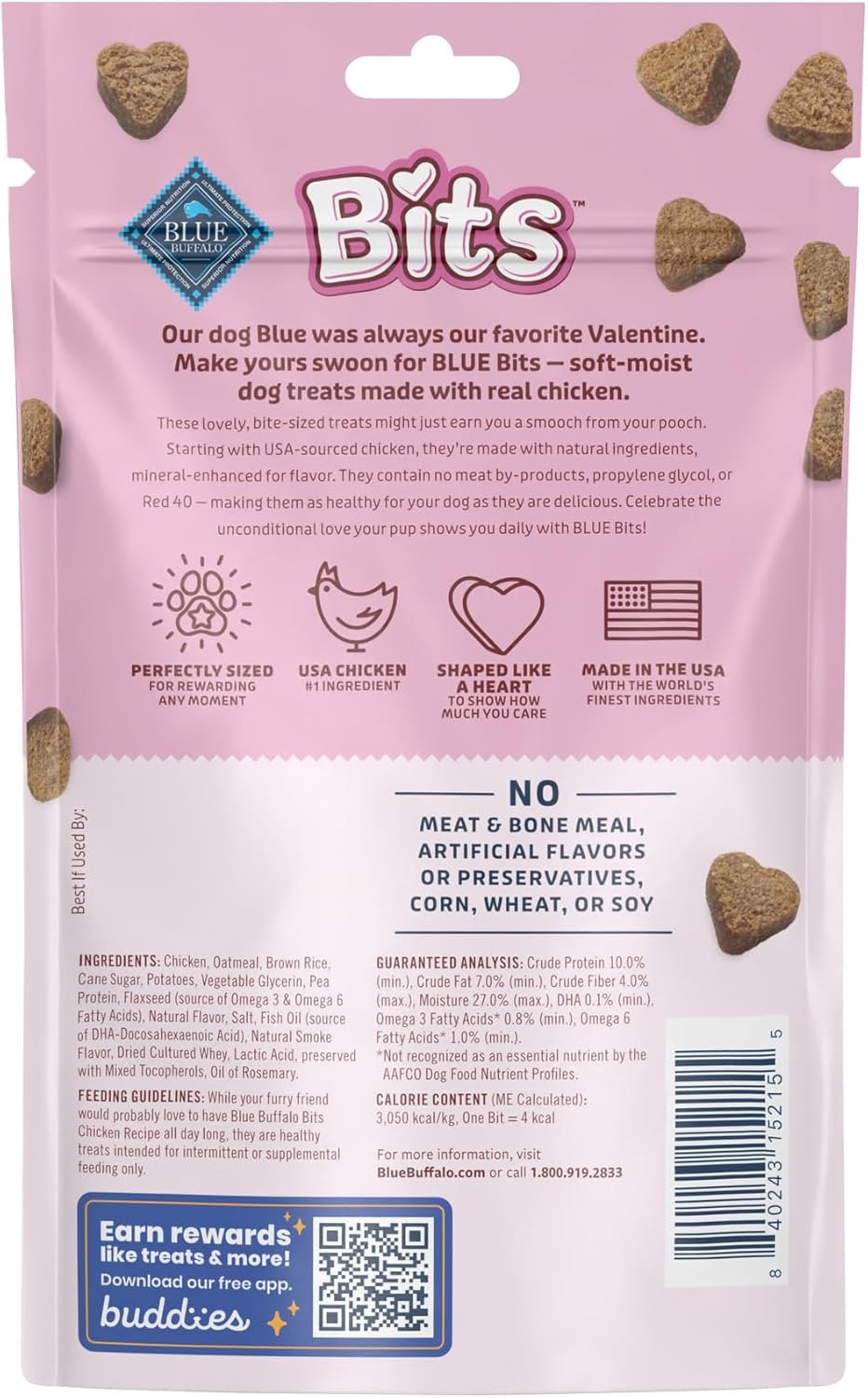 Blue Buffalo Valentine's Day Edition Bits Dog Training Treats, Chicken Recipe, 4.5-oz Bag - Image 3