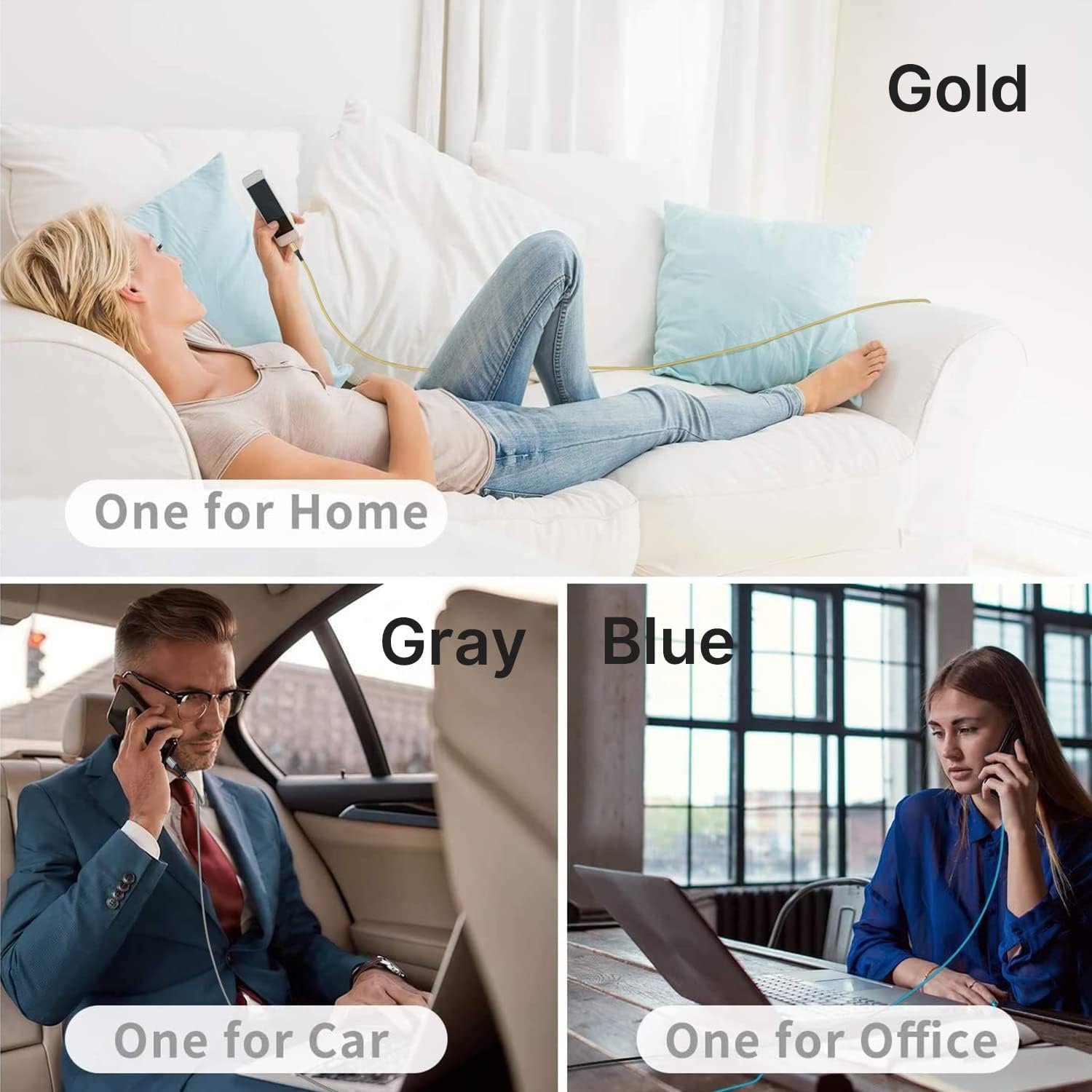 USB C Cable 10FT 3Pack Fast Charging Nylon Braided Long Type C Charger Cable for Samsung Galaxy S24 S23 S22 S21 S10 S9 S8 A02s A03s A11 A12 A13 A14 A21 A22 A32 A42 A53, Tablet, LG, Moto, TCL - Image 9