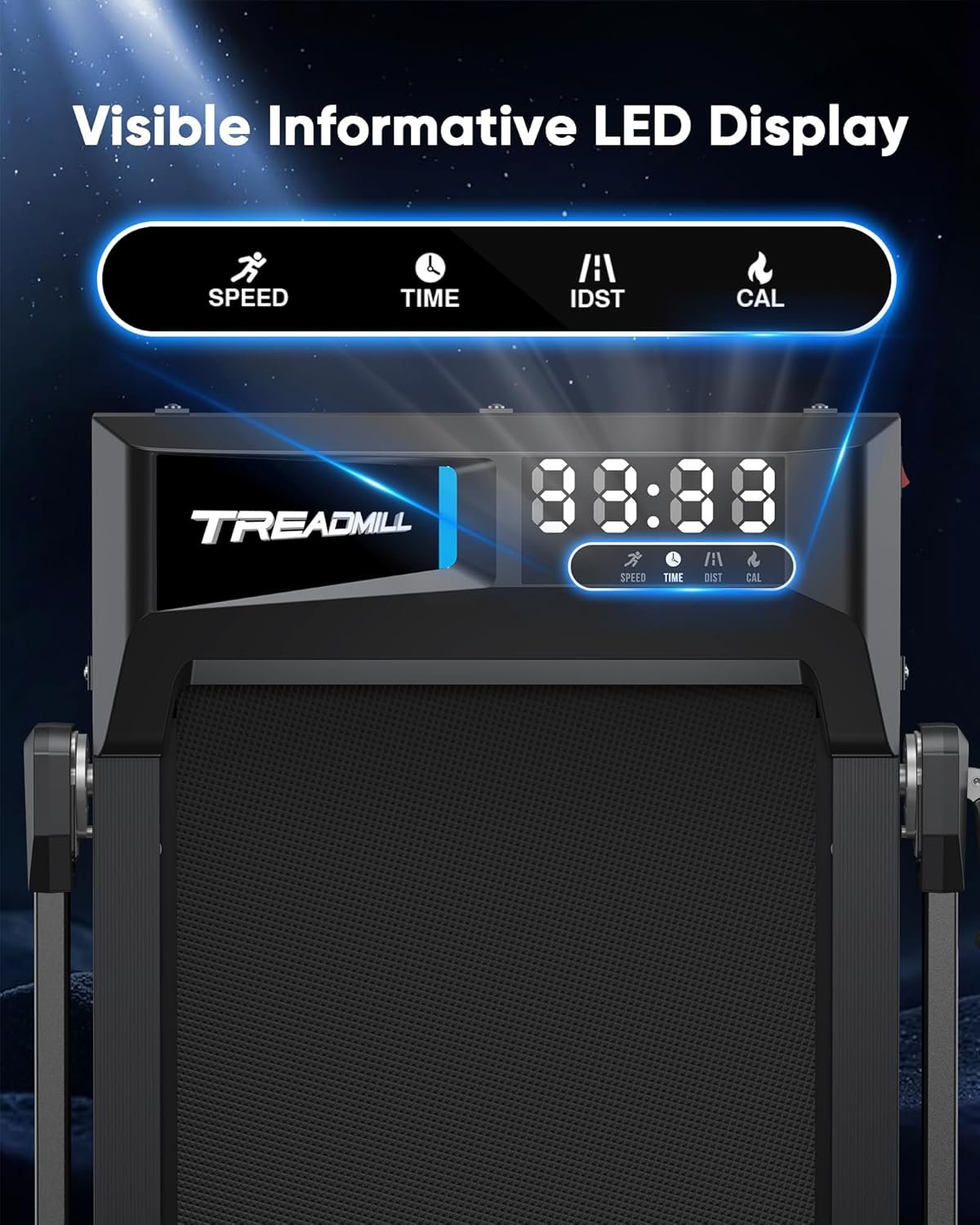 COZYINN Walking Pad Under Desk Treadmill: 2 in 1 Folding Incline Treadmill for Home Office with Console Remote APP Control - 2.5HP Quiet Portable Foldable Walking Pad with 320lbs Capacity LED Screen - Image 8