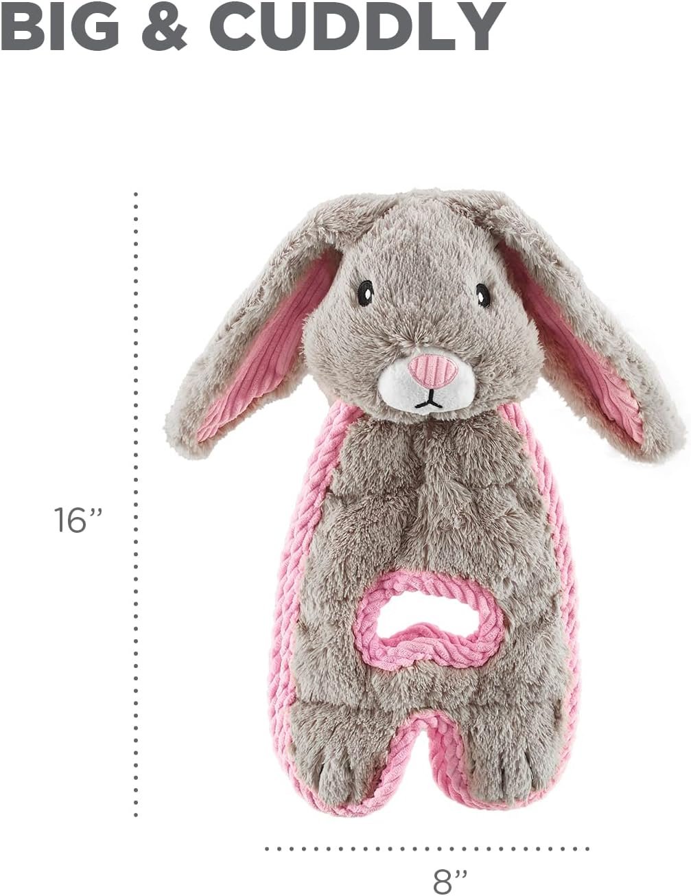 Outward Hound by Charming Pet Cuddle Tugs Bunny Plush Squeaky Dog Toy - Image 4