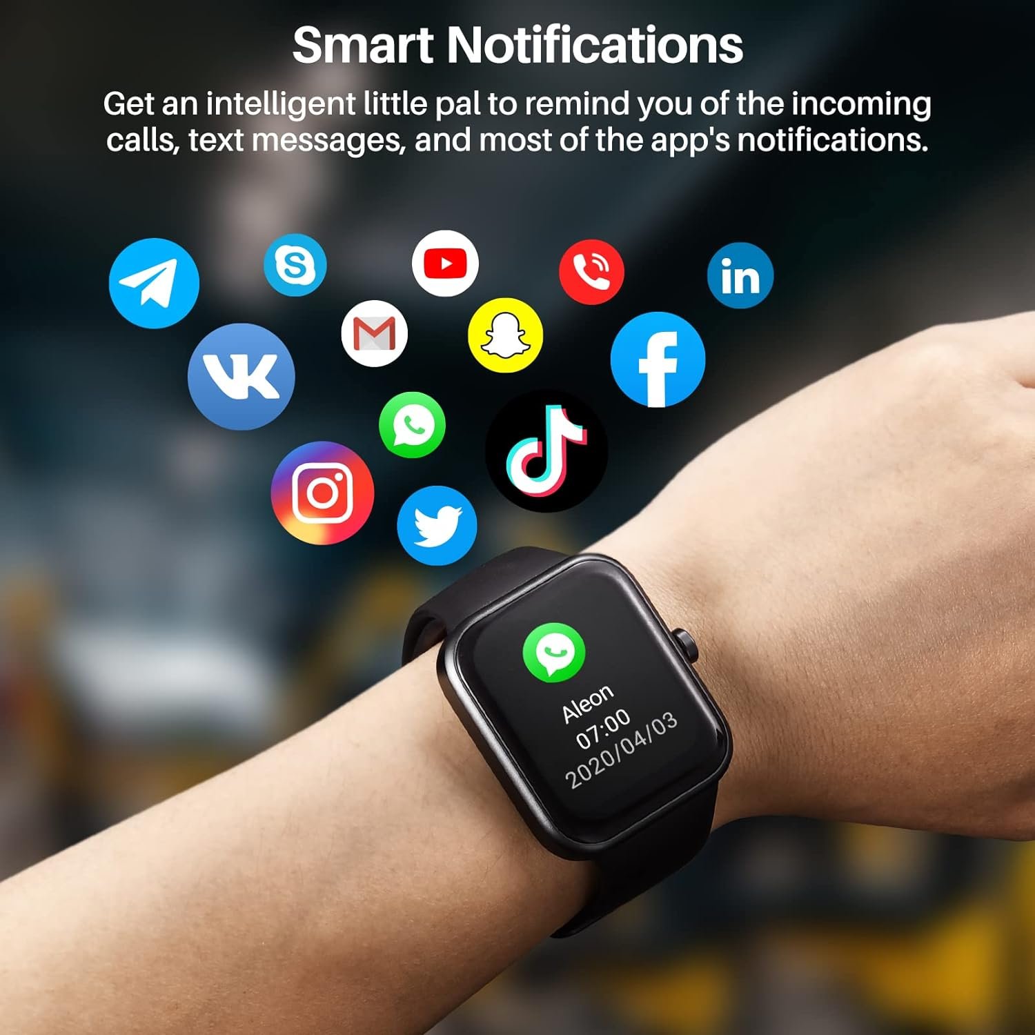 TOZO S2 Smart Watch Alexa Built-in Fitness Tracker with Heart Rate and Blood Oxygen Monitor, Sleep Monitor 5ATM Waterproof 1.69-inch HD Color Touchscreen for Men Women Compatible with iPhone & Android - Image 7