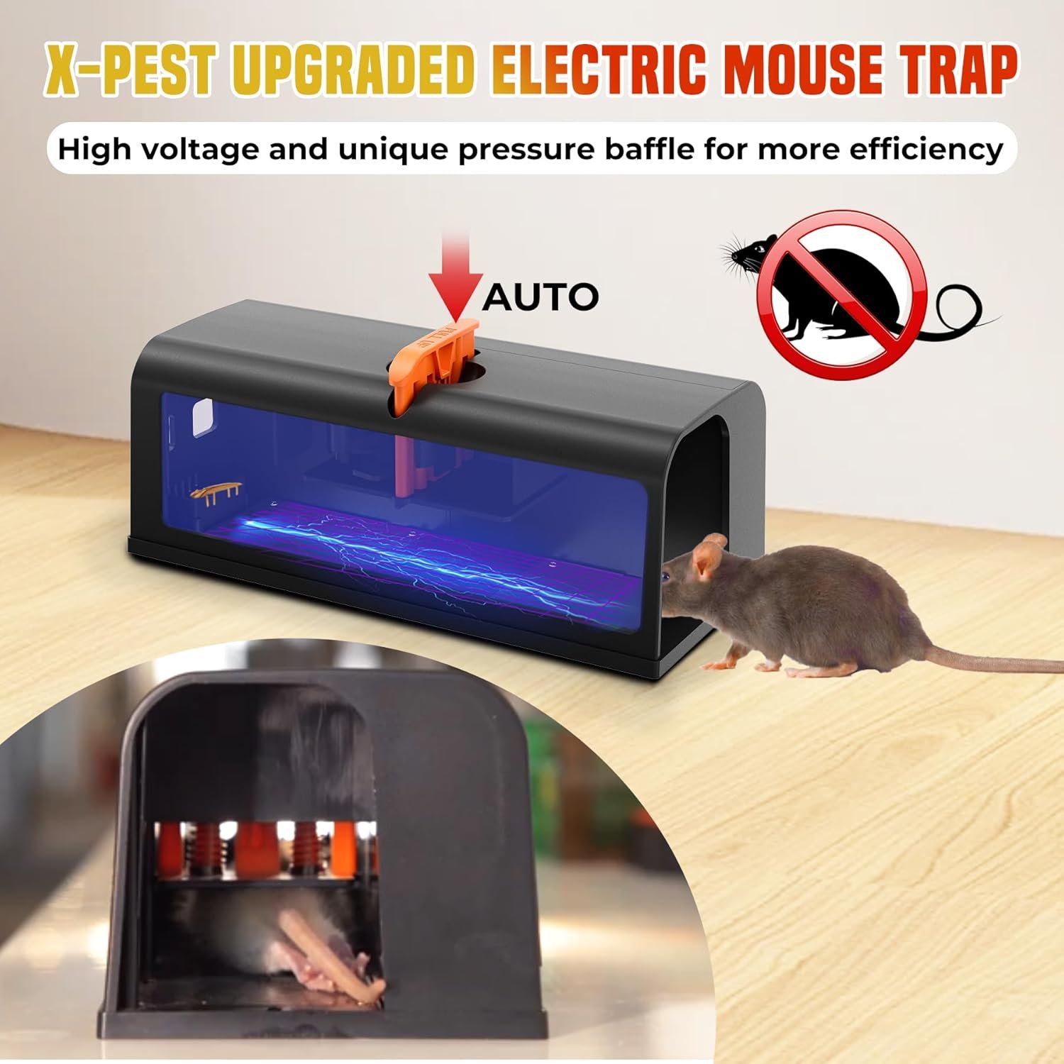 Rat Trap - Electric Mouse Traps Indoor for Home, Electronic Humane Rat Killer with Powerful Voltage, Effective Mouse Zapper for Rats and Mice - No Touch Reusable Mice Traps to Protect Your Home (1) - Image 4