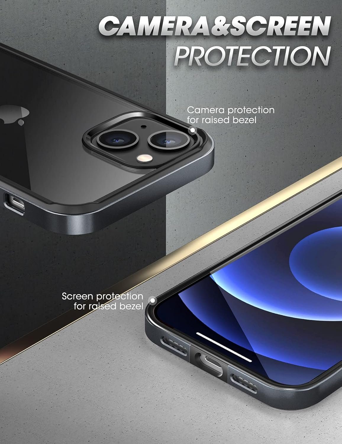 SUPCASE Unicorn Beetle Edge Series Case for iPhone 13 (2021 Release) 6.1 Inch, Slim Frame Clear Case with TPU Inner Bumper & Transparent Back (Black) - Image 5