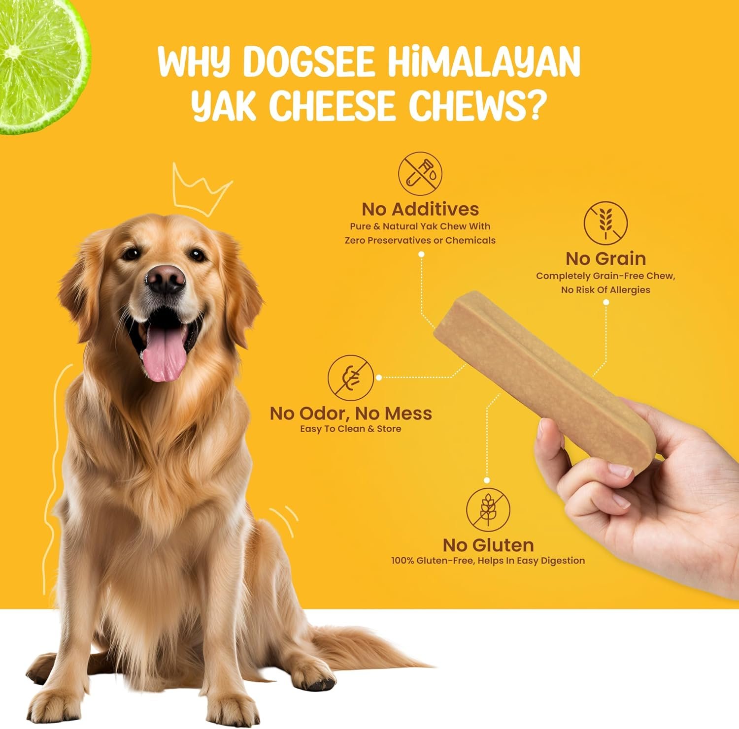 Dogsee Original Himalayan Yak Cheese Chews 1lb (Large - 4 Chews) | Breath Freshener for Dogs | Long Lasting Dental Dog Chews | Labrador Retriever | German Shepard | Rottweiler - Image 5