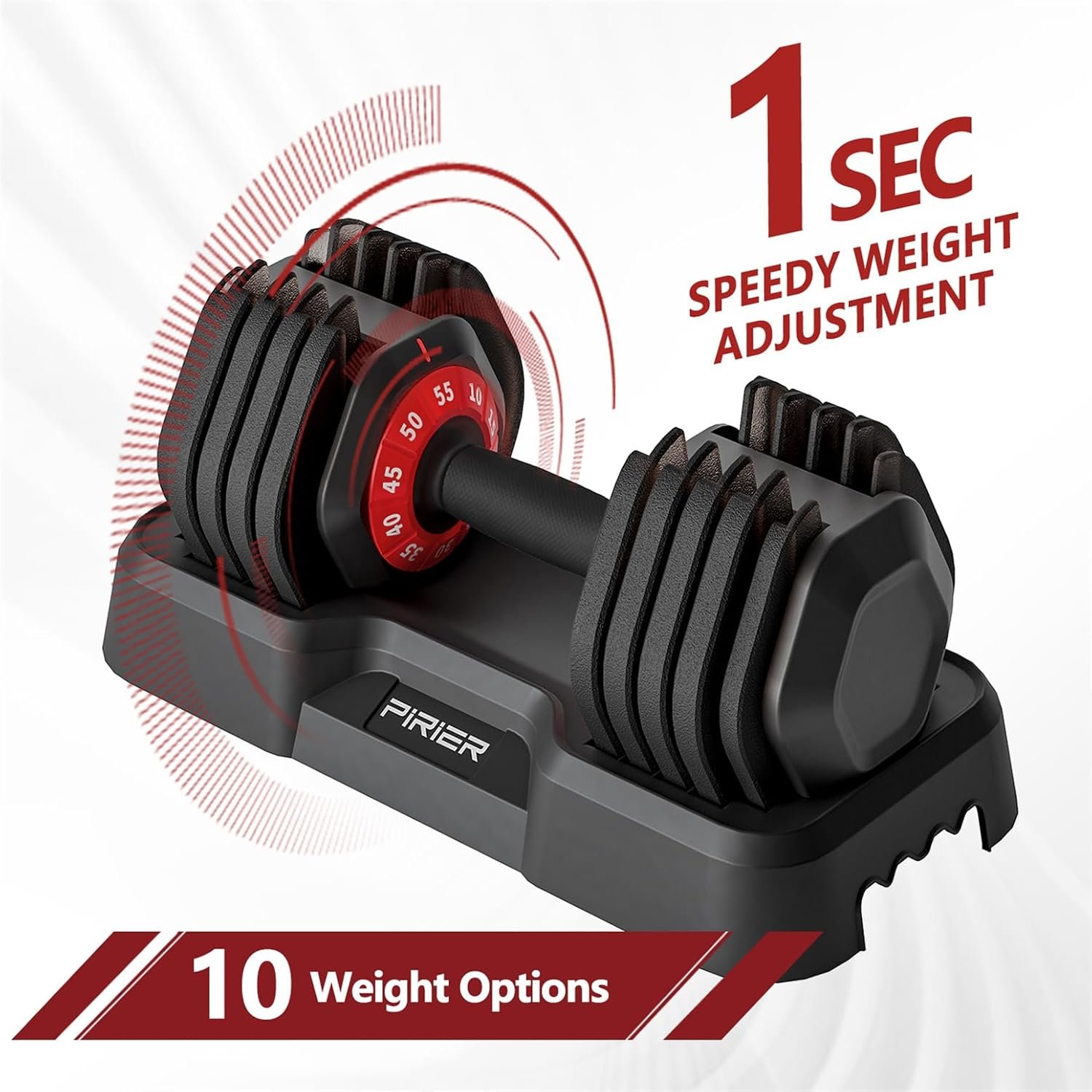 Adjustable Dumbbell 55LB Single Dumbbell Weight, 10-in-1 Weight Dumbbell with Anti-Slip Metal Handle for Home Gym Exercise Equipment - Image 5