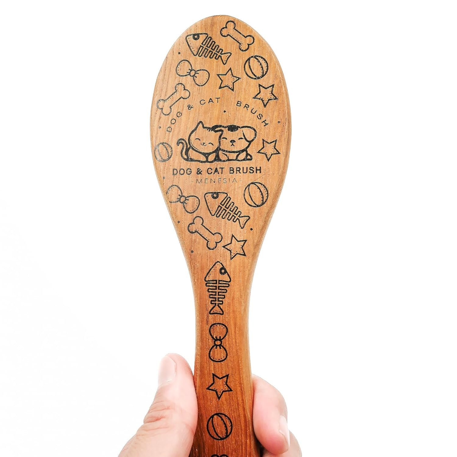 Pet Soft Brush with Wood Handle and Boar Bristle Hair Brush - Soft Cat and Dog Grooming Brush for Short Hair Cats and Small Dogs - Soft Bristles for Gentle Massage and Dandruff Removal (Cat) - Image 5