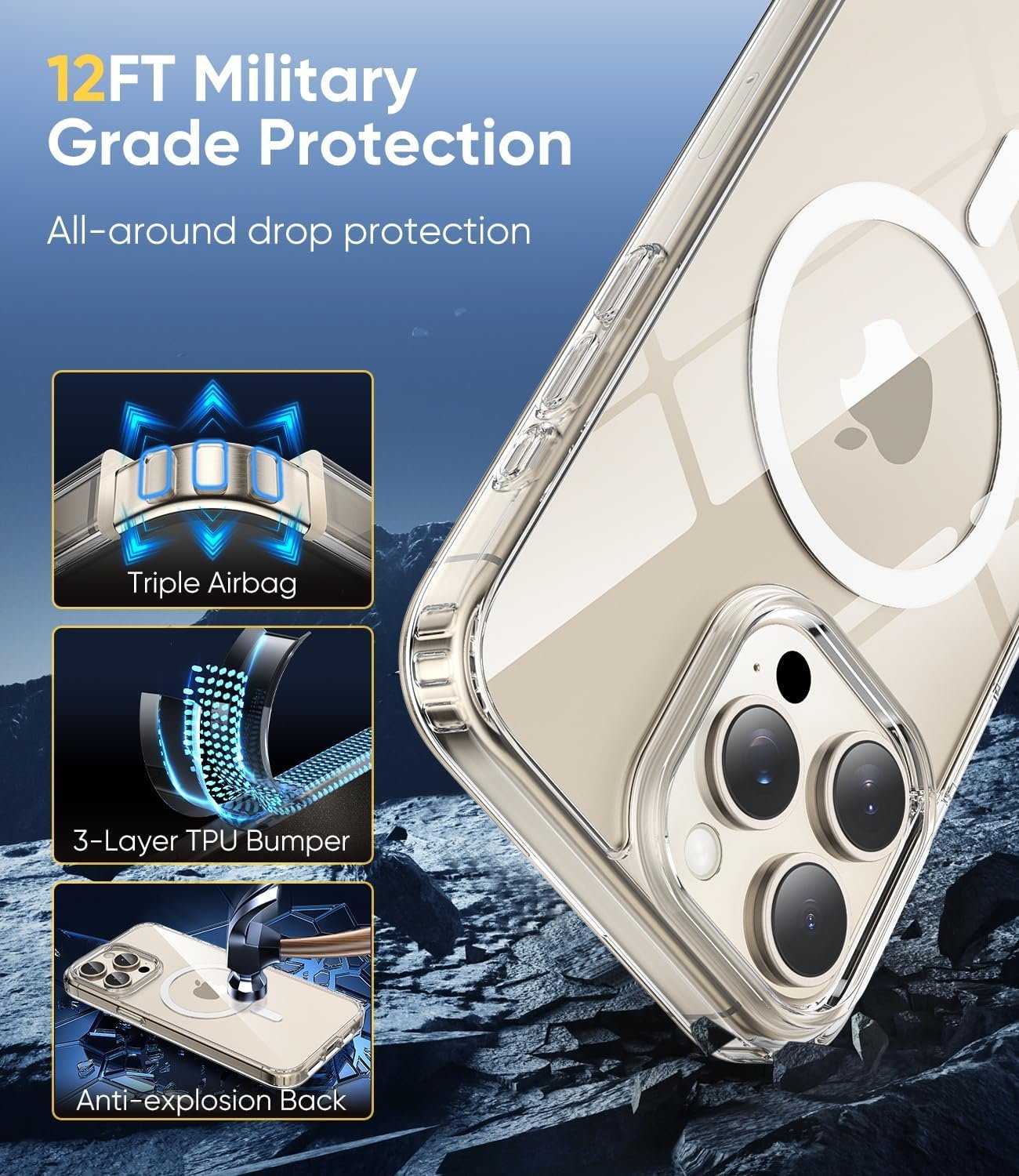 for iPhone 15 Pro Max Case, Strong Magnet-Compatible with MagSafe, Shockproof Military-Grade Protection, Slim Mag Safe Thin Phone Cover Promax 6.7 In for Apple 15pro Max, Clear (Super Magnetic) - Image 5