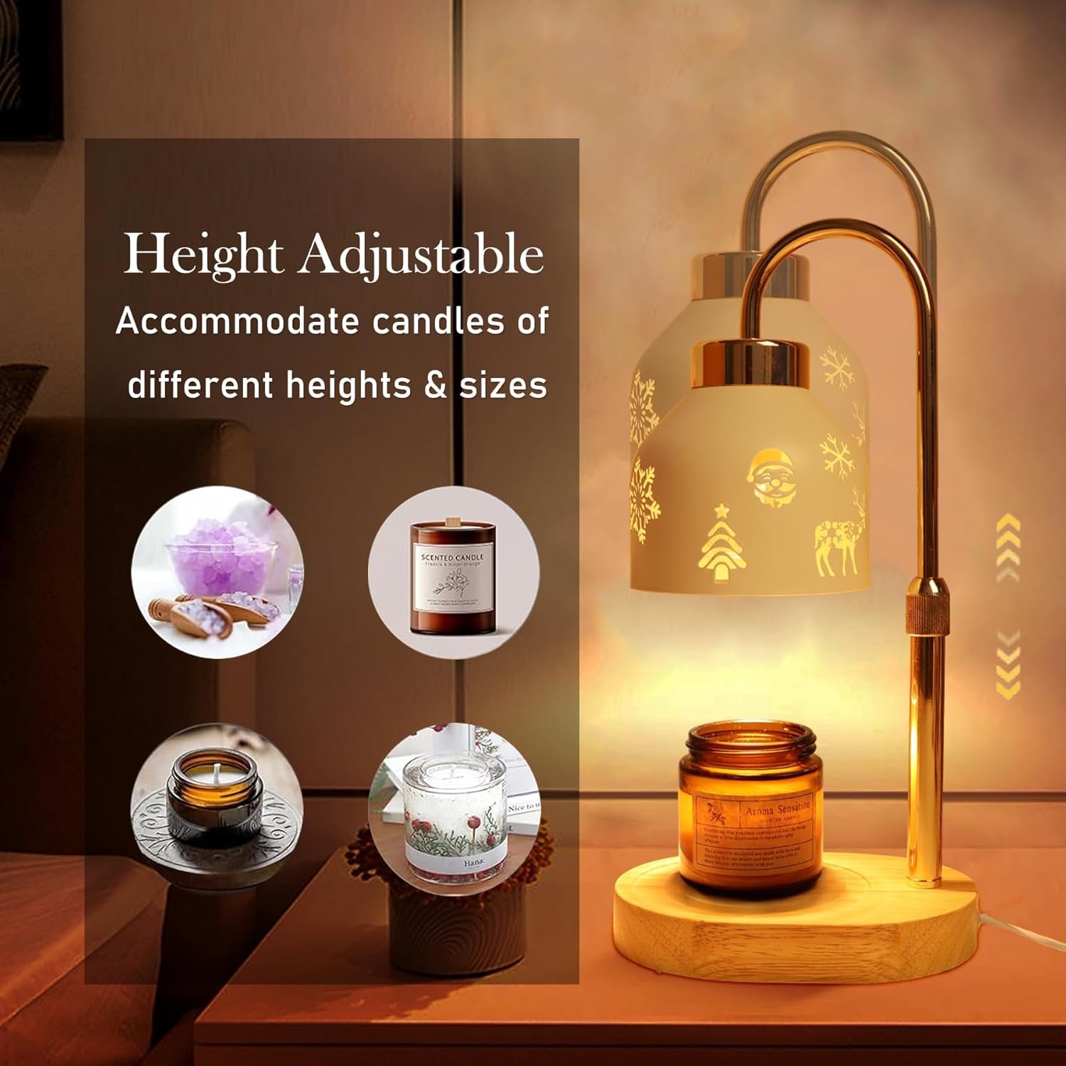 Loowoko Candle Warmer Lamp, Housewarming Gifts for New Home Decor, Dimmable Scented Wax Melt Warmer with Timer, 2 Bulbs, Gift for Female - Image 6