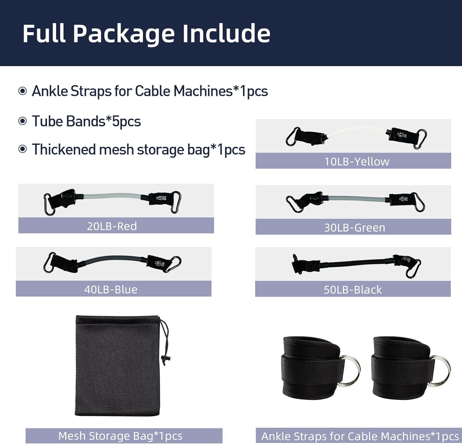 Ankle Resistance Bands with Cuffs,Versatile Ankle Resistance Band for Working Out,Ankle Bands for Working Out - Image 3